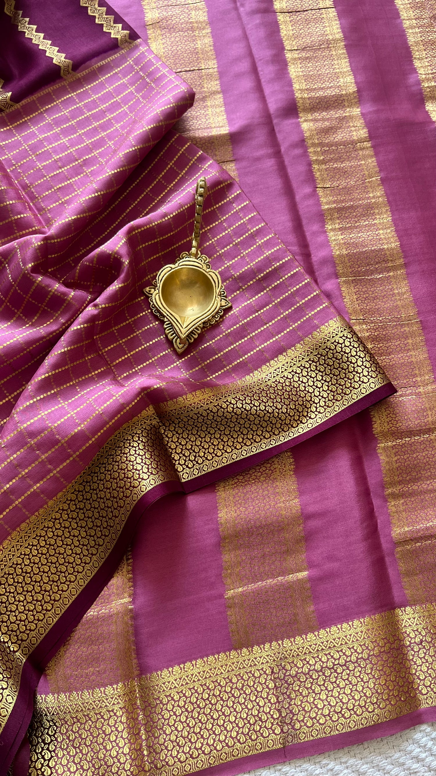 PSUV286-ONIONPINK WITH WINE PURE MYSORE SILK SAREE