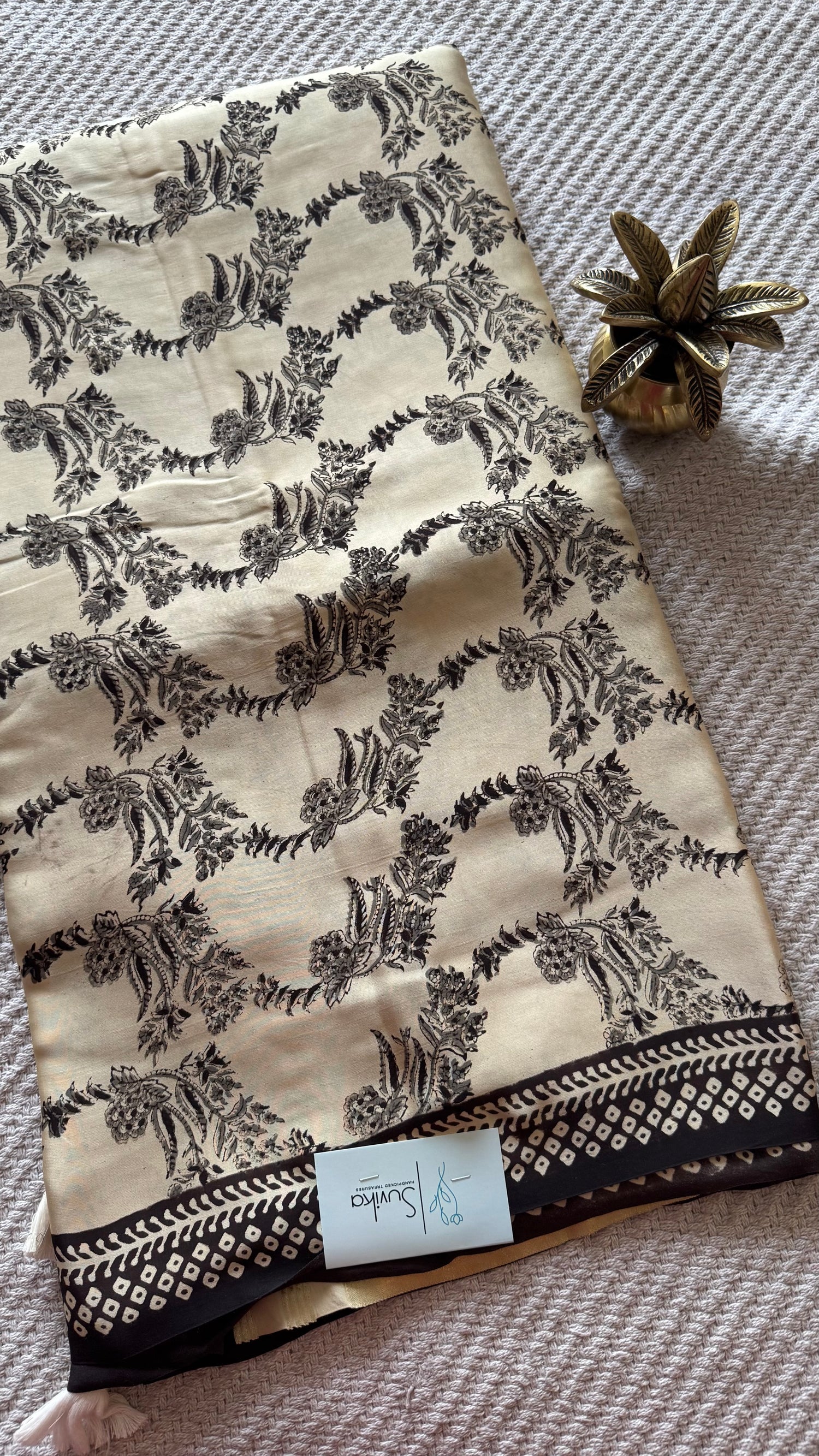 MODAL SILK SUV4912-OFFWHITE WITH BLACK