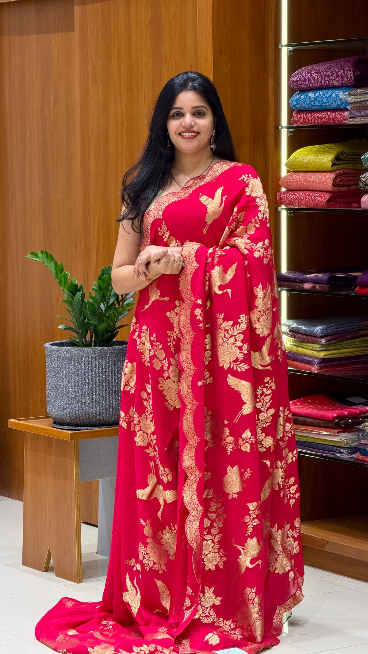 SUV5503-PINK Banarasi georgette saree