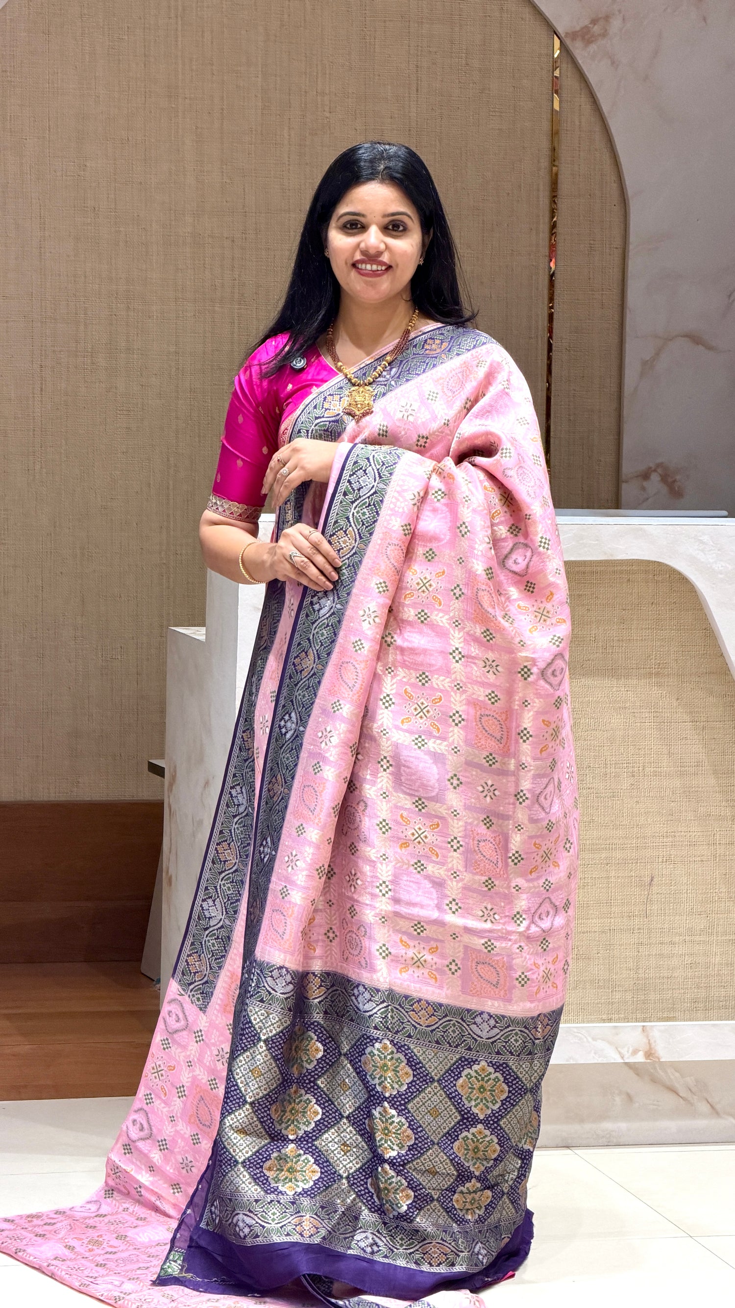 SUV3540-BABYPINK TUSSER GEORGETTE 01