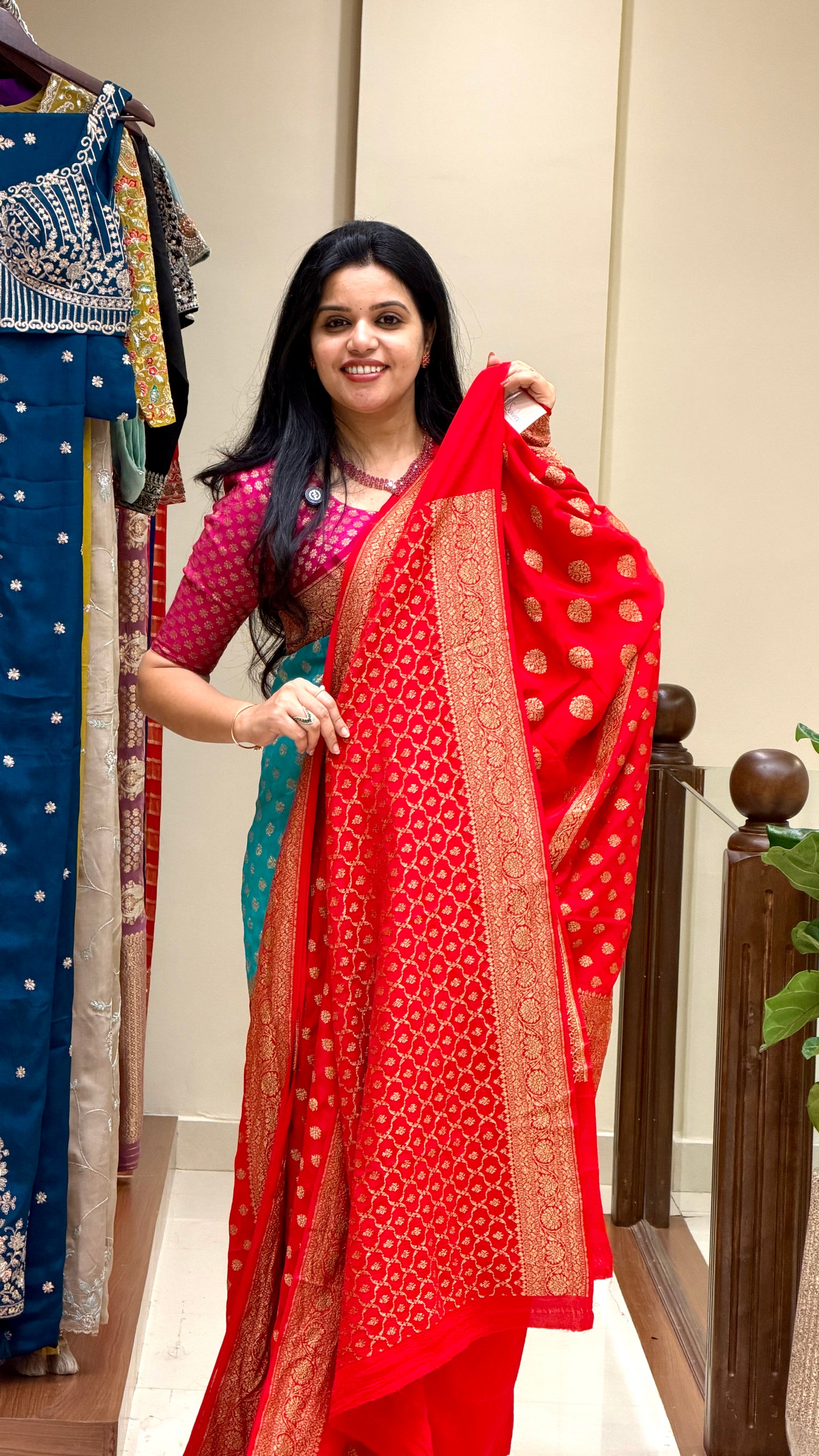 PURE BANARASI CREPE PSJV272-RED
