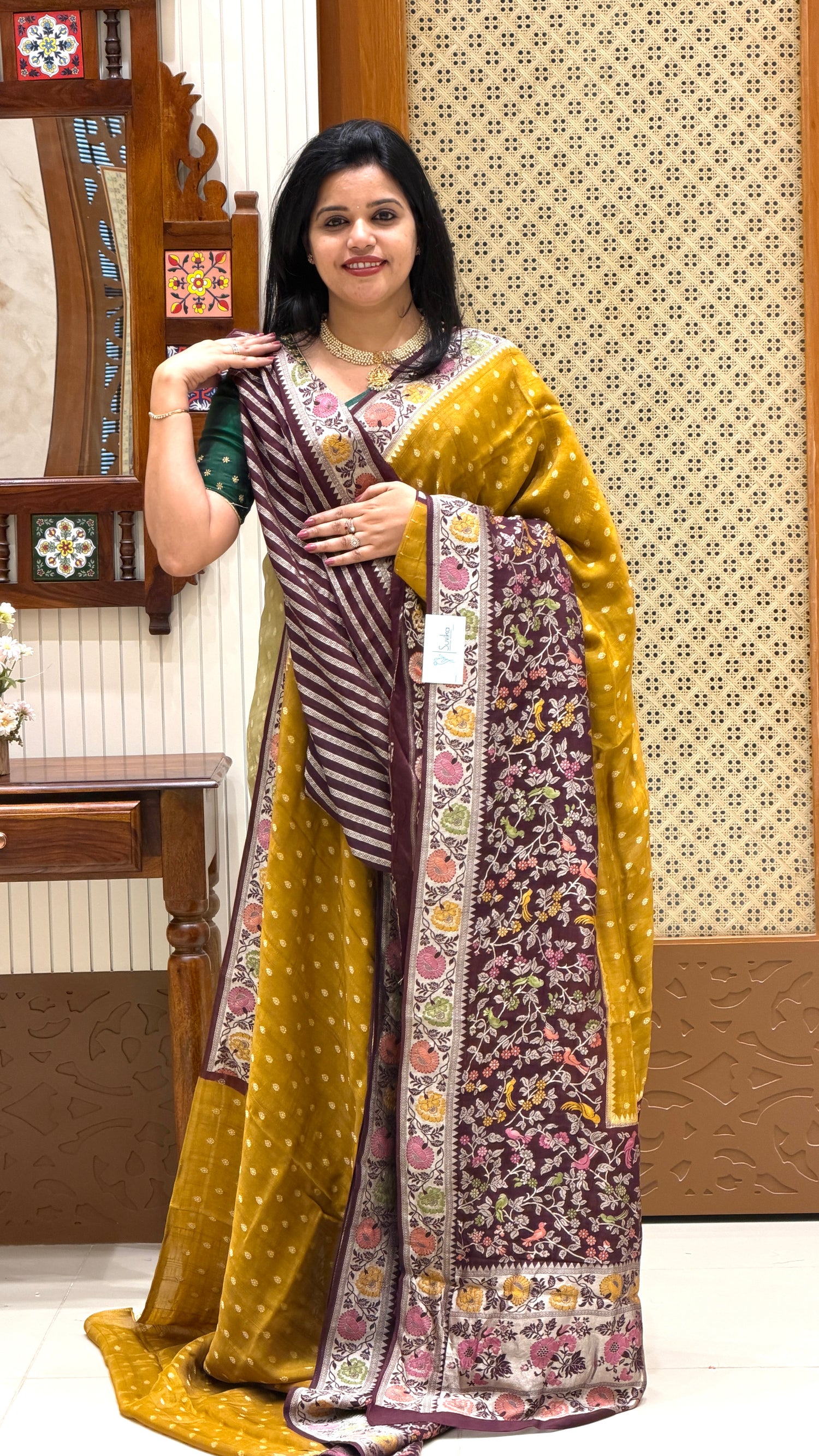 SUV4265-MUSTARD WITH COFFEEBROWN