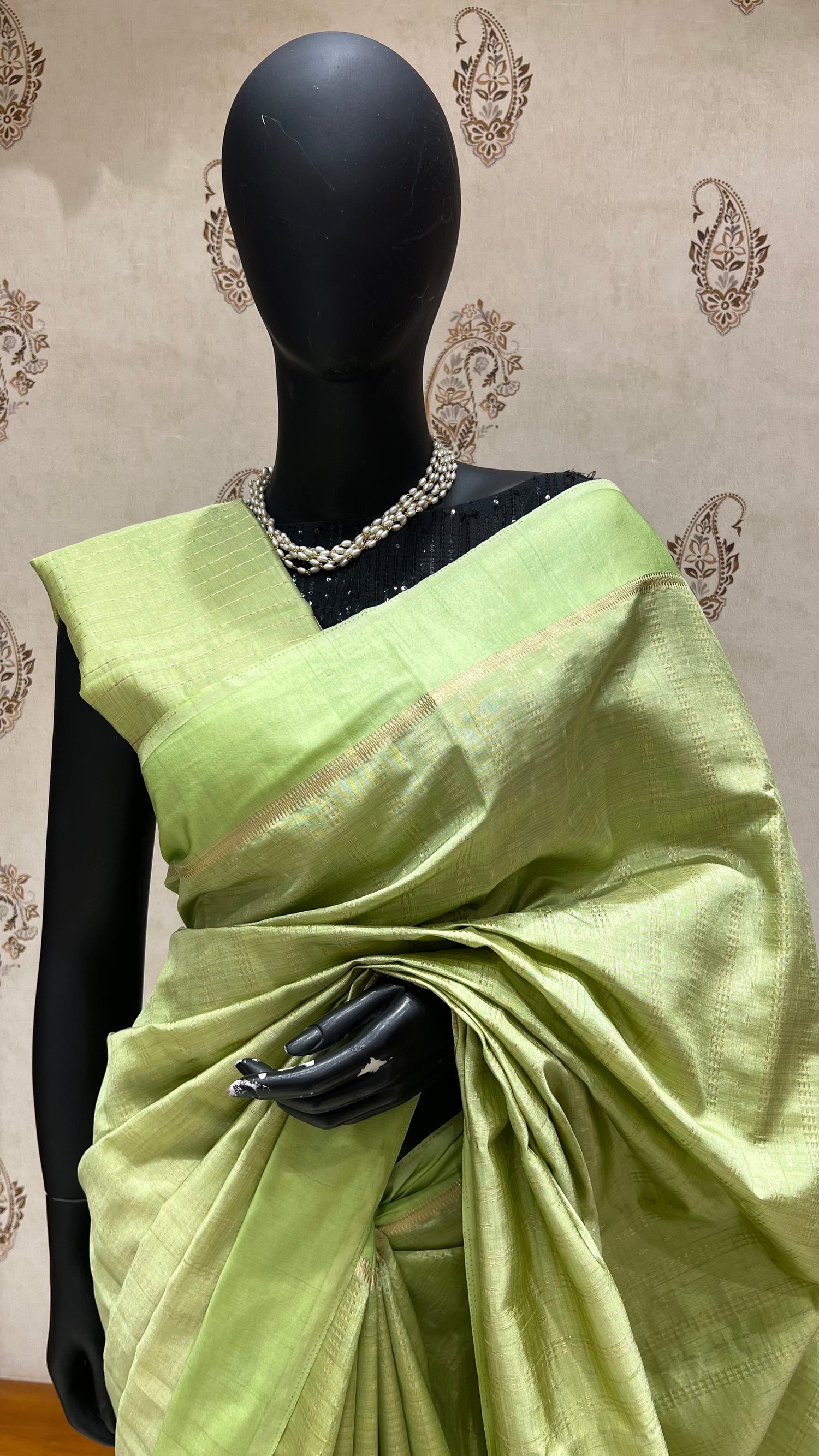 VISCOSE TUSSER SAREE SUV5590-PISTA