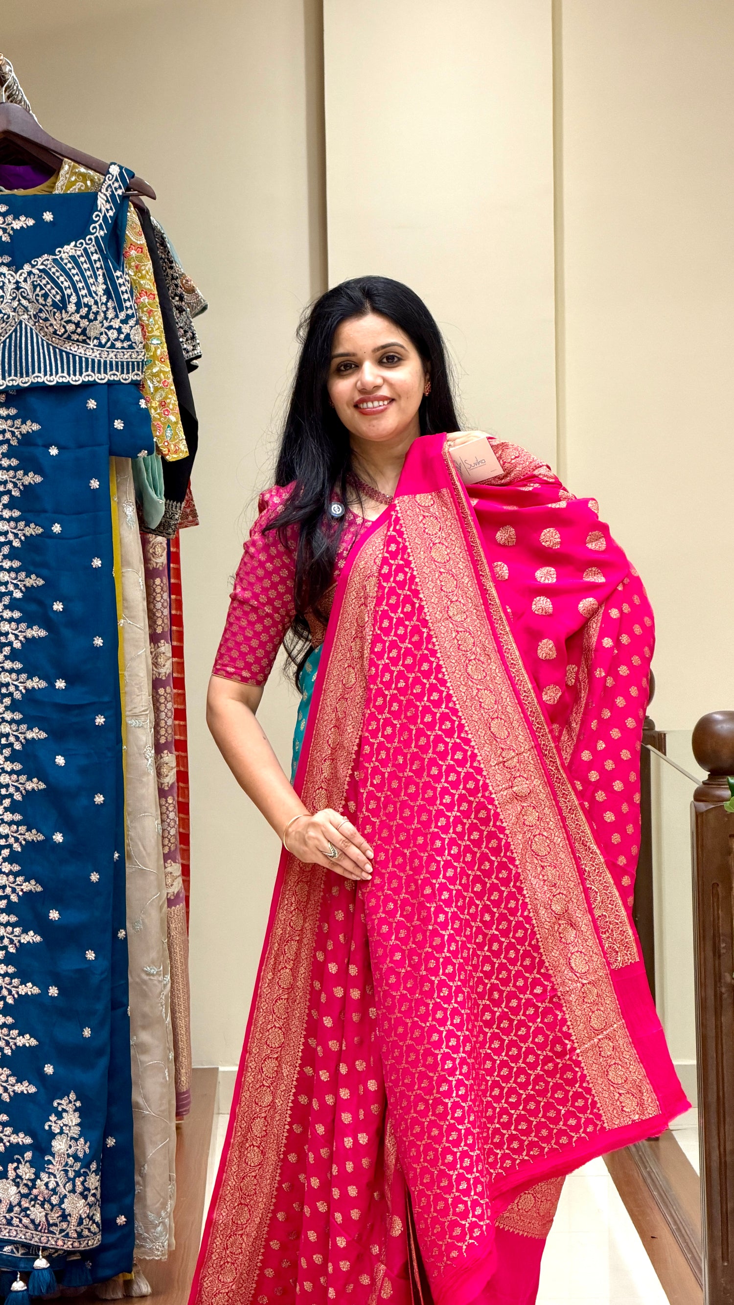 PURE BANARASI CREPE PSJV272-PINK