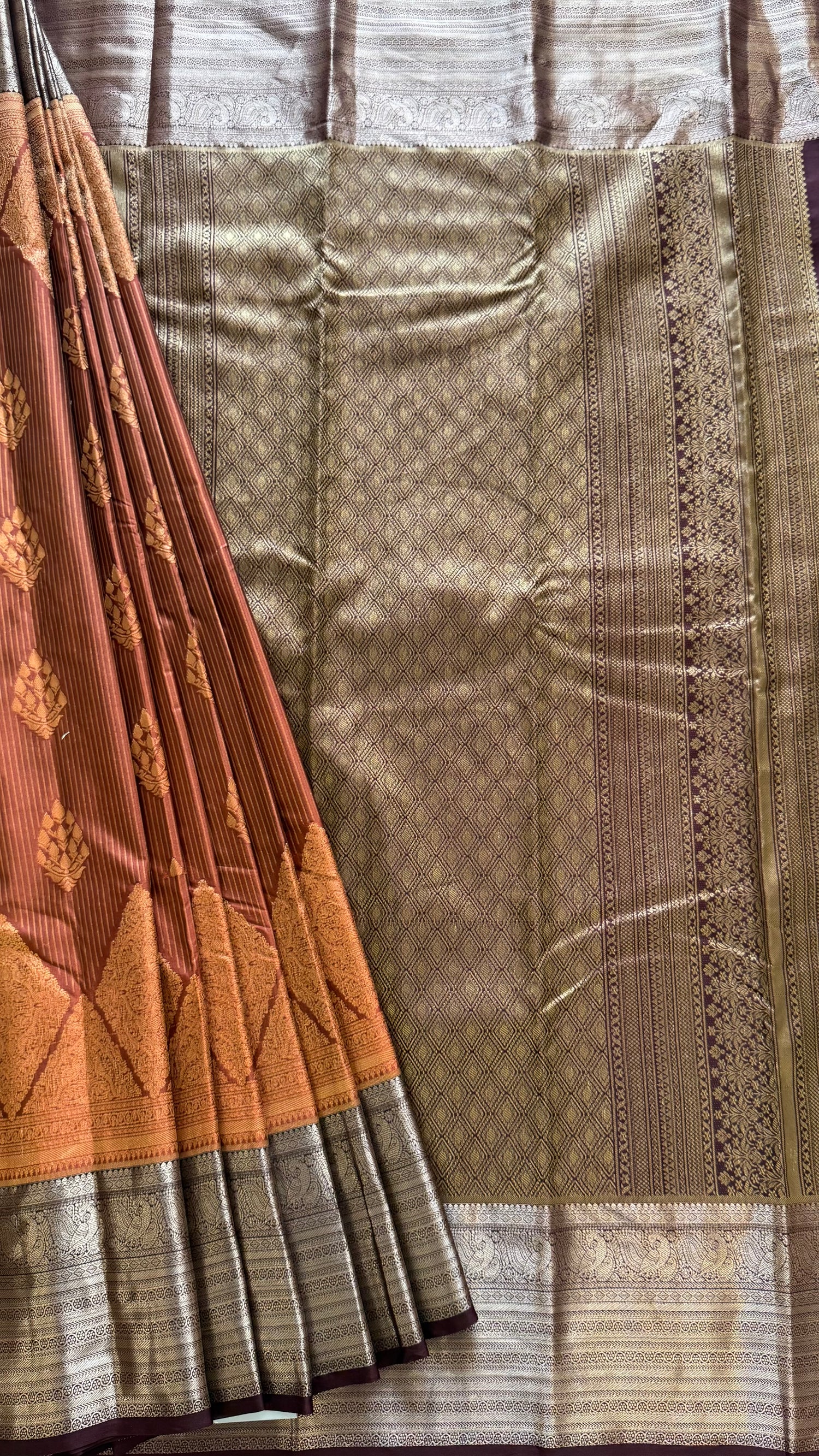 KANJIVARAM SILK SAREE SUV5614-COPPER