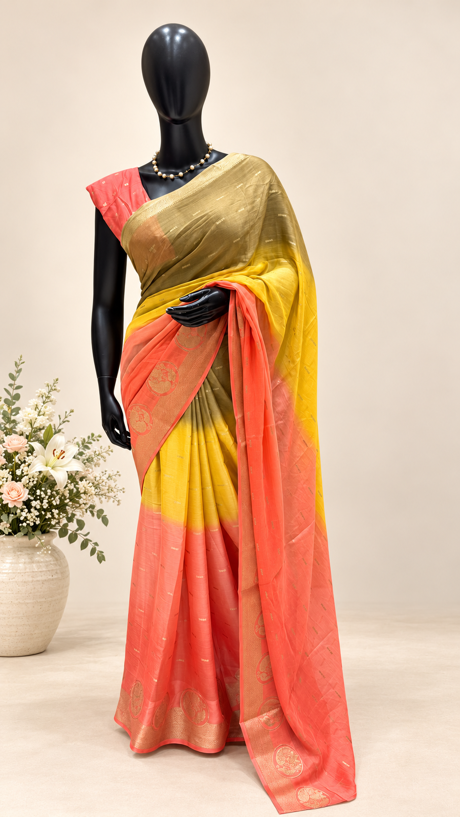 GEORGETTE SAREE SUV5939-PEACH