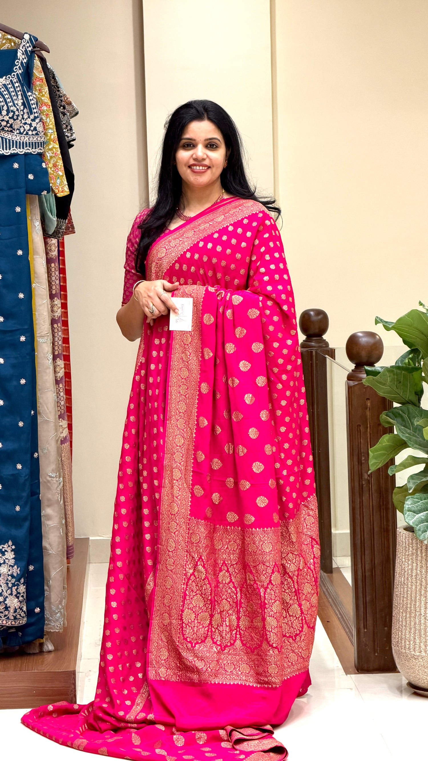 PURE BANARASI CREPE PSJV272-PINK