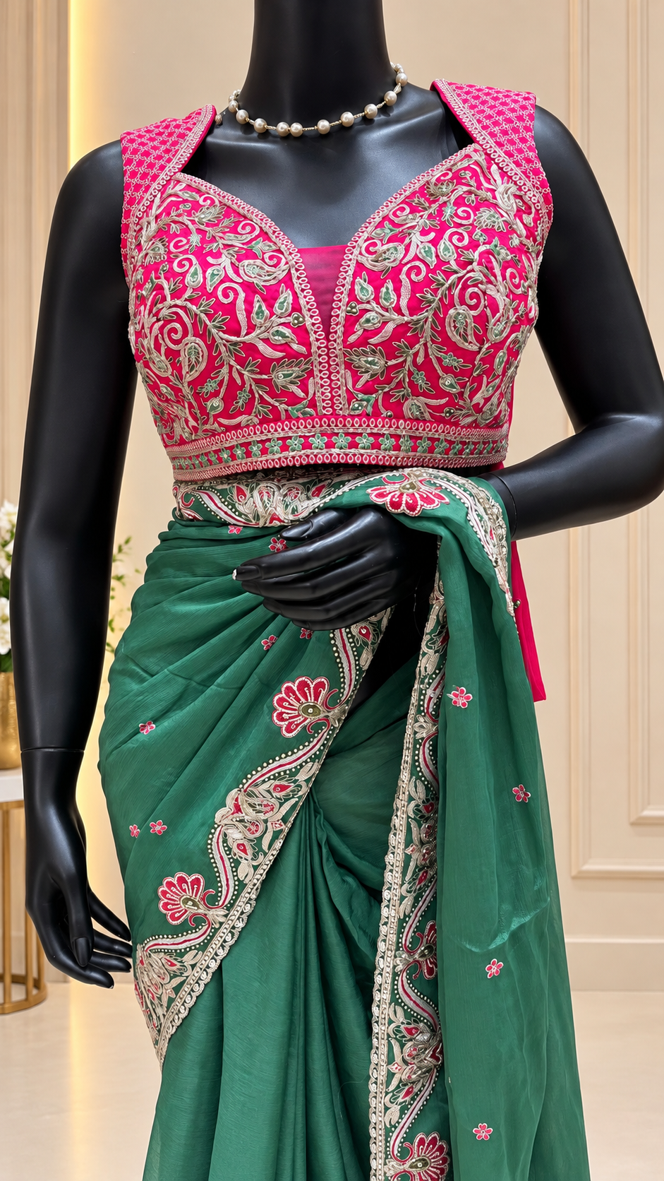SUV4684-GREEN WITH PINK