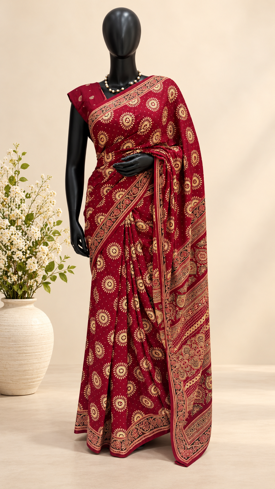 SILK COTTON SAREE SUV5919-MAROON