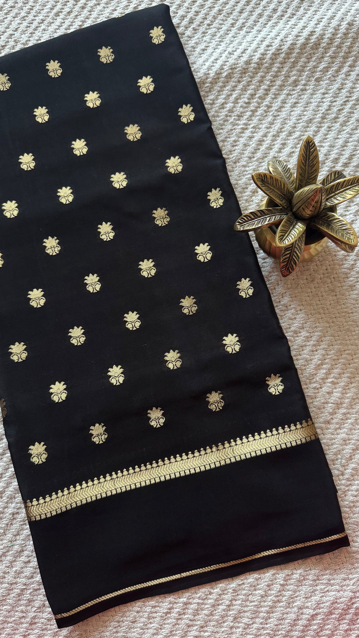 MYSORE CREPE SAREE SUV5858-BLACK