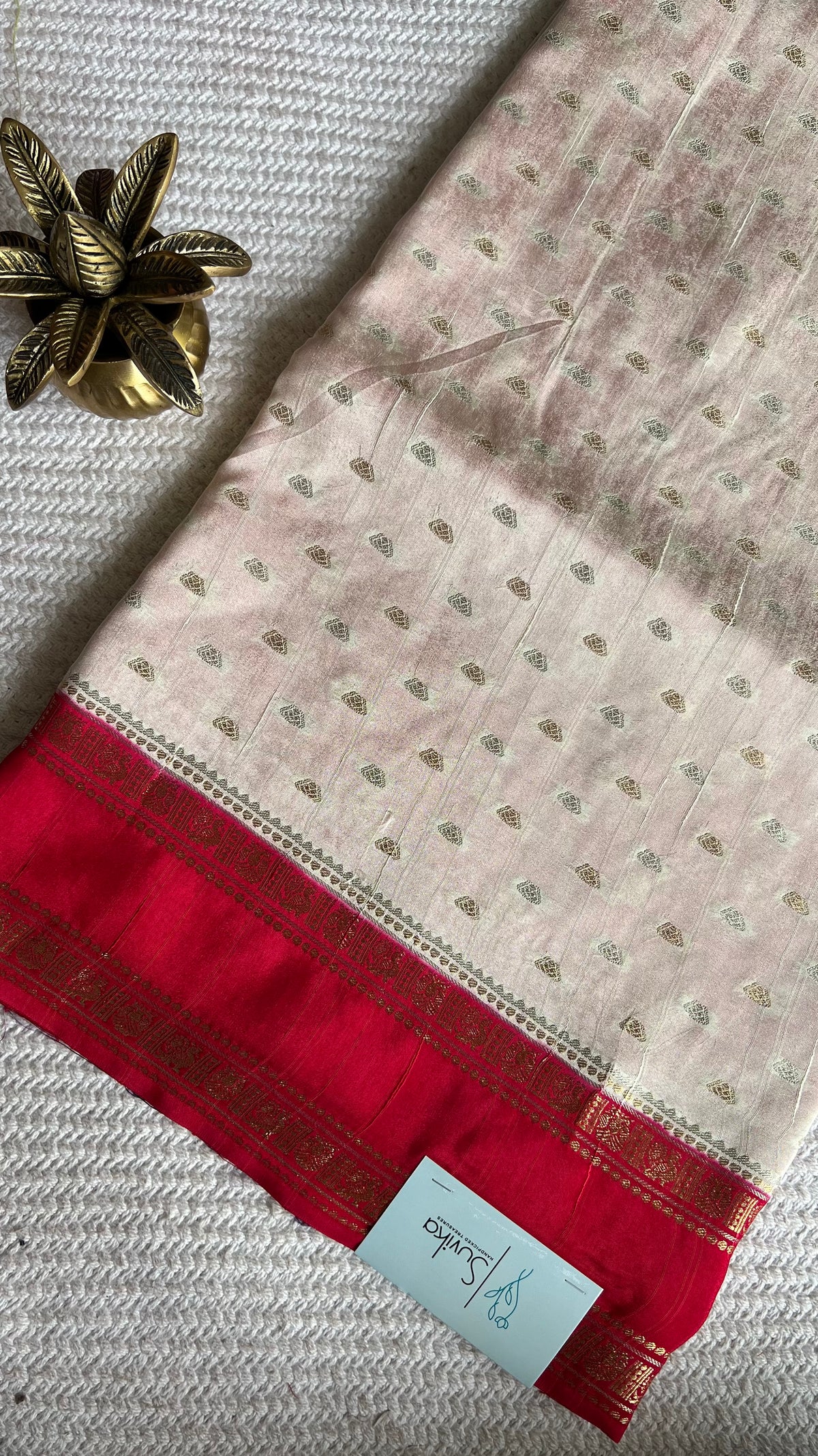 CRAPE SILK SUV5703-OFFWHITE WITH PINK