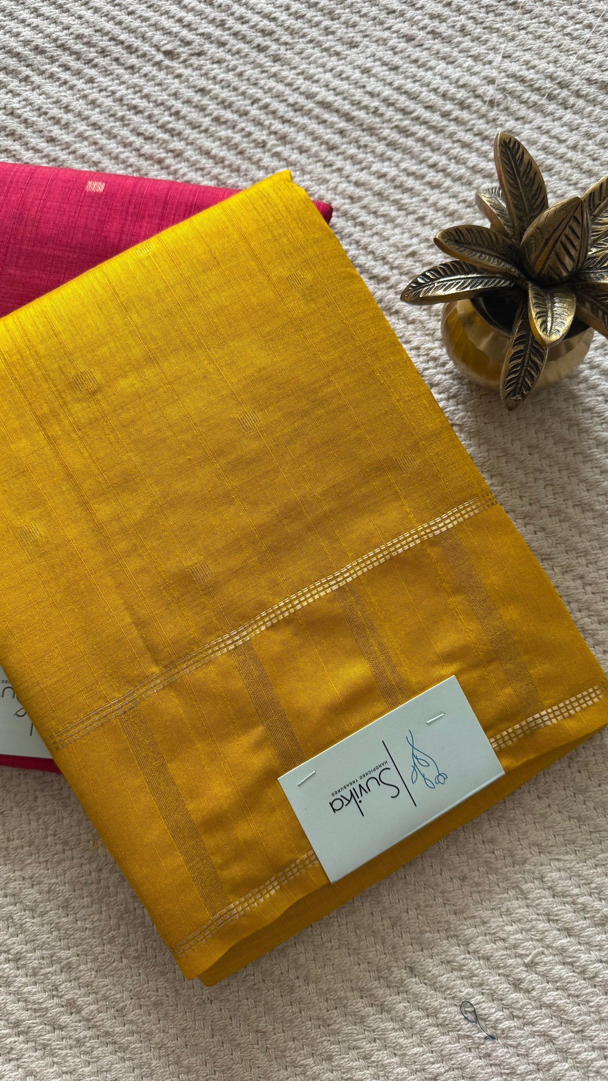 TUSSER SILK SAREE SUV5899-MUSTARD