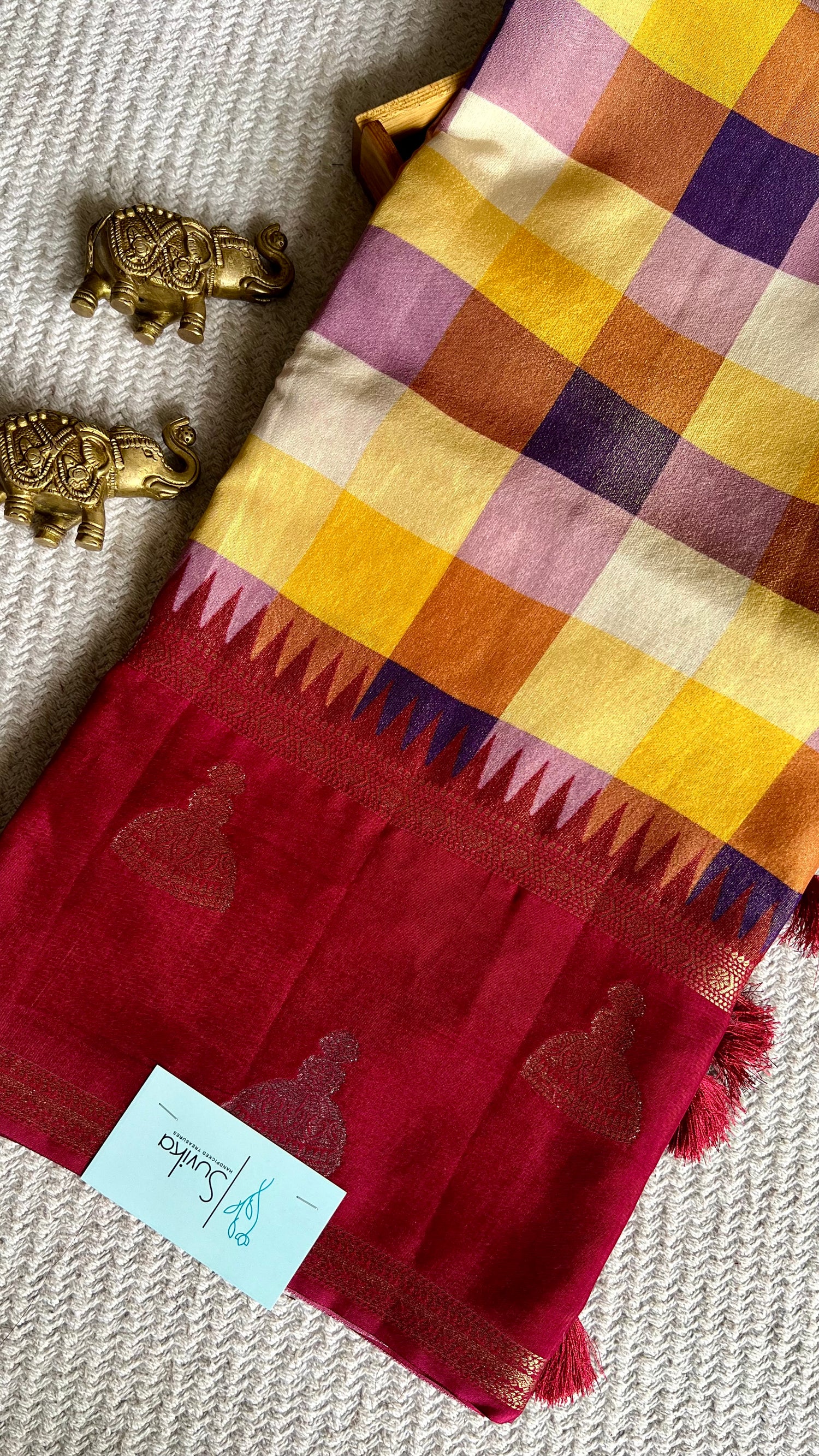 CREPE SILK SAREE SUV5480-WINE