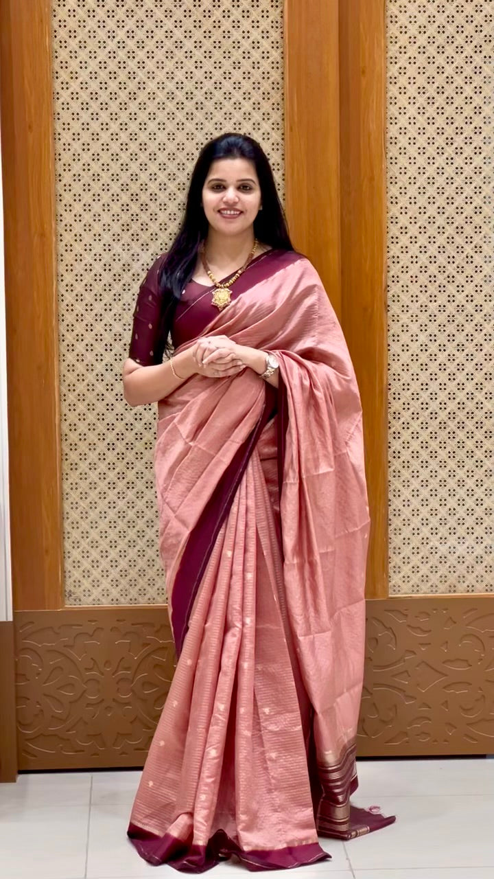 TUSSER SILK SAREE  SUV5859-ONIONPINK