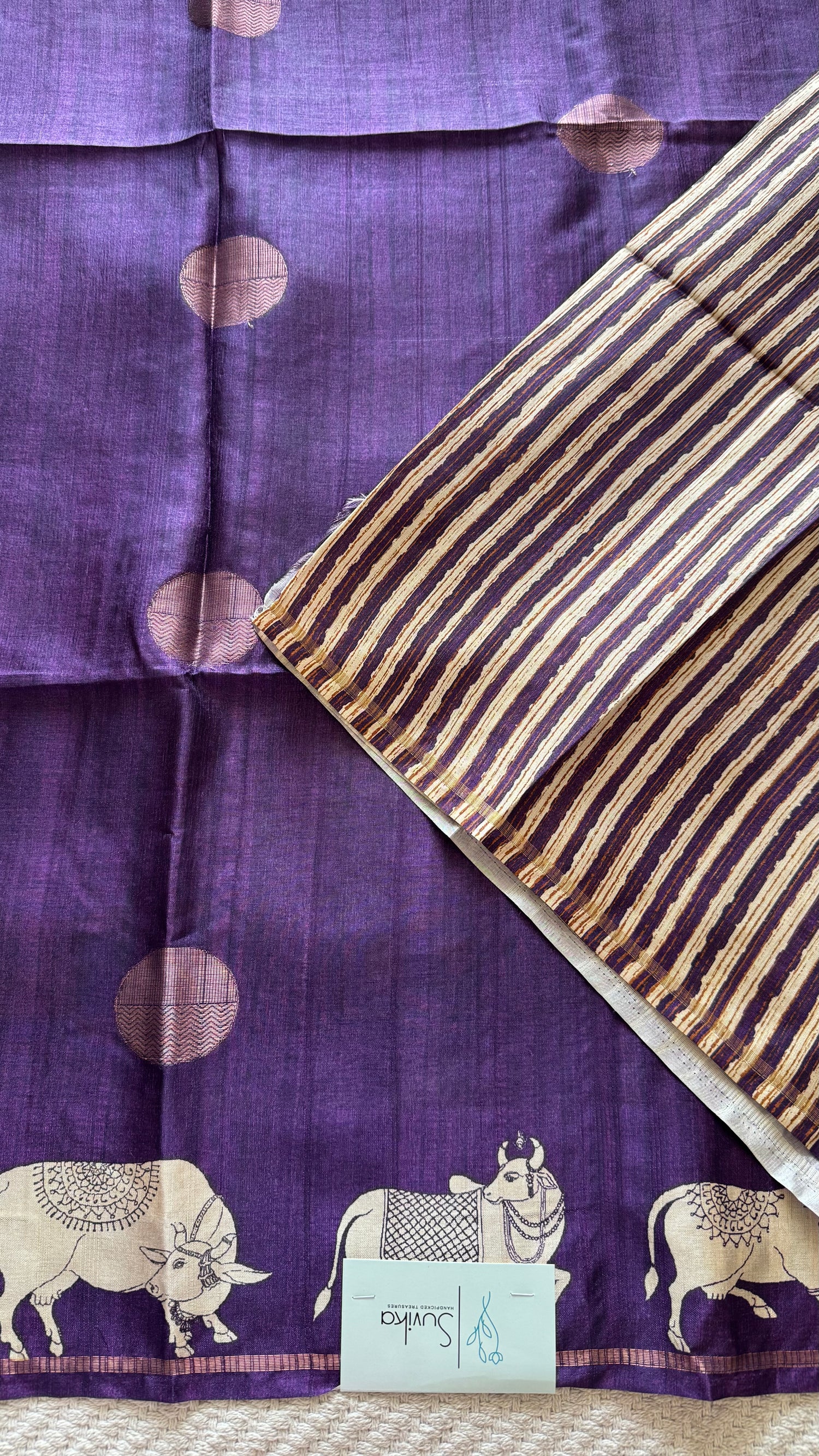 TUSSER SILK SAREE SUV5602-PURPLE