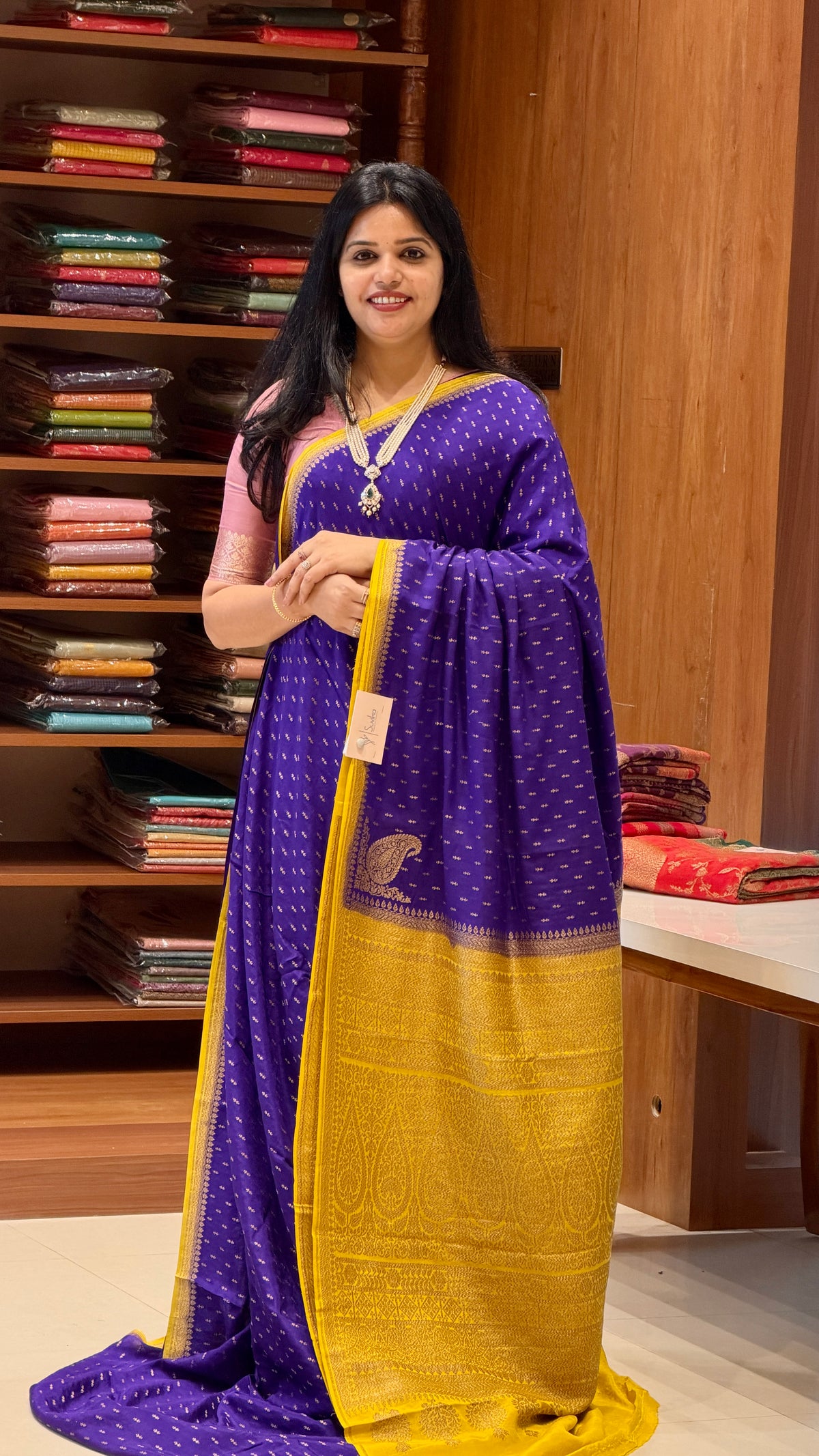 PURE CREPE SILK SAREE PSM56-PURPLE