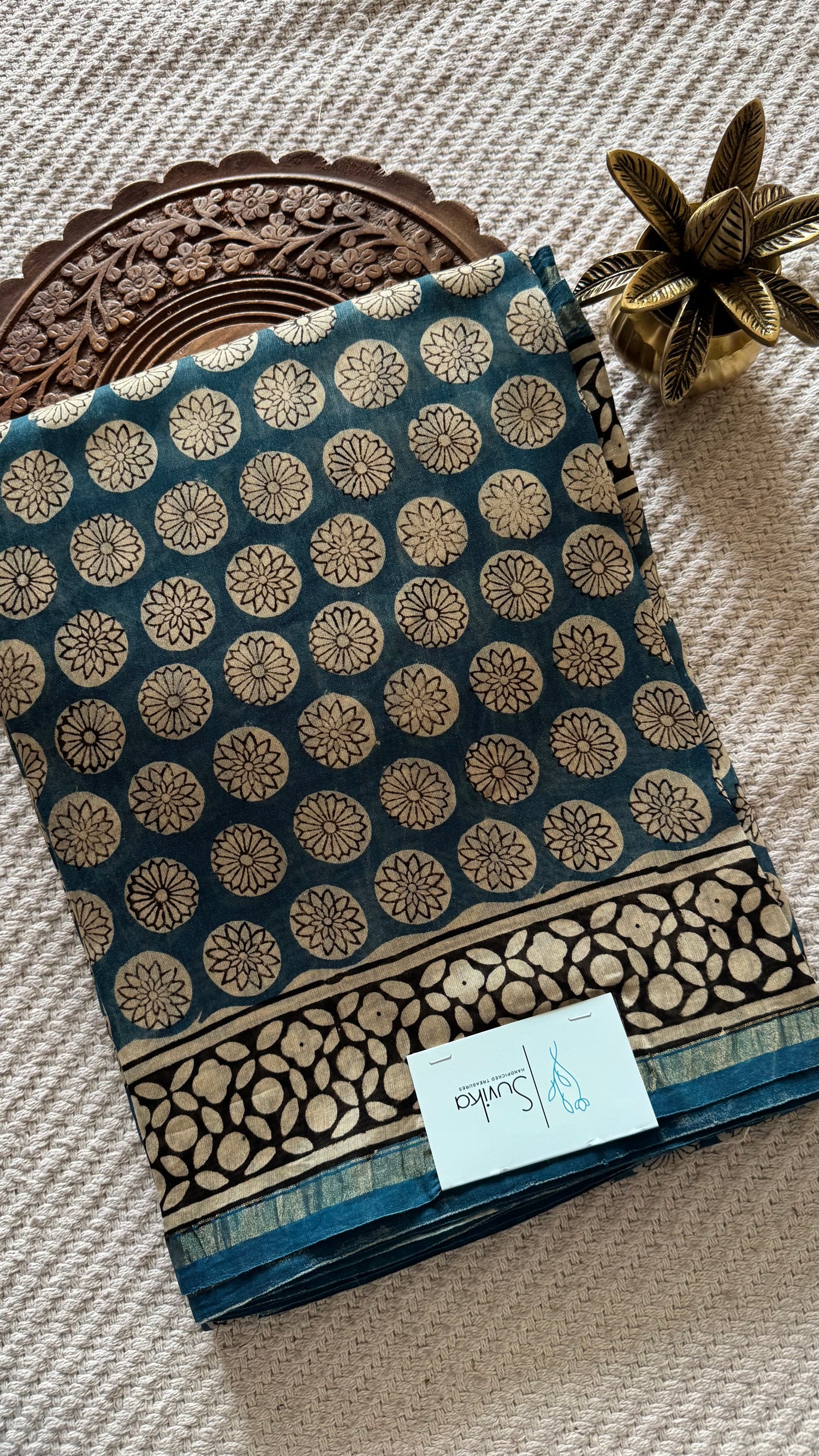 PURE CHANDERI SILK COTTON SUV4908-BLUE