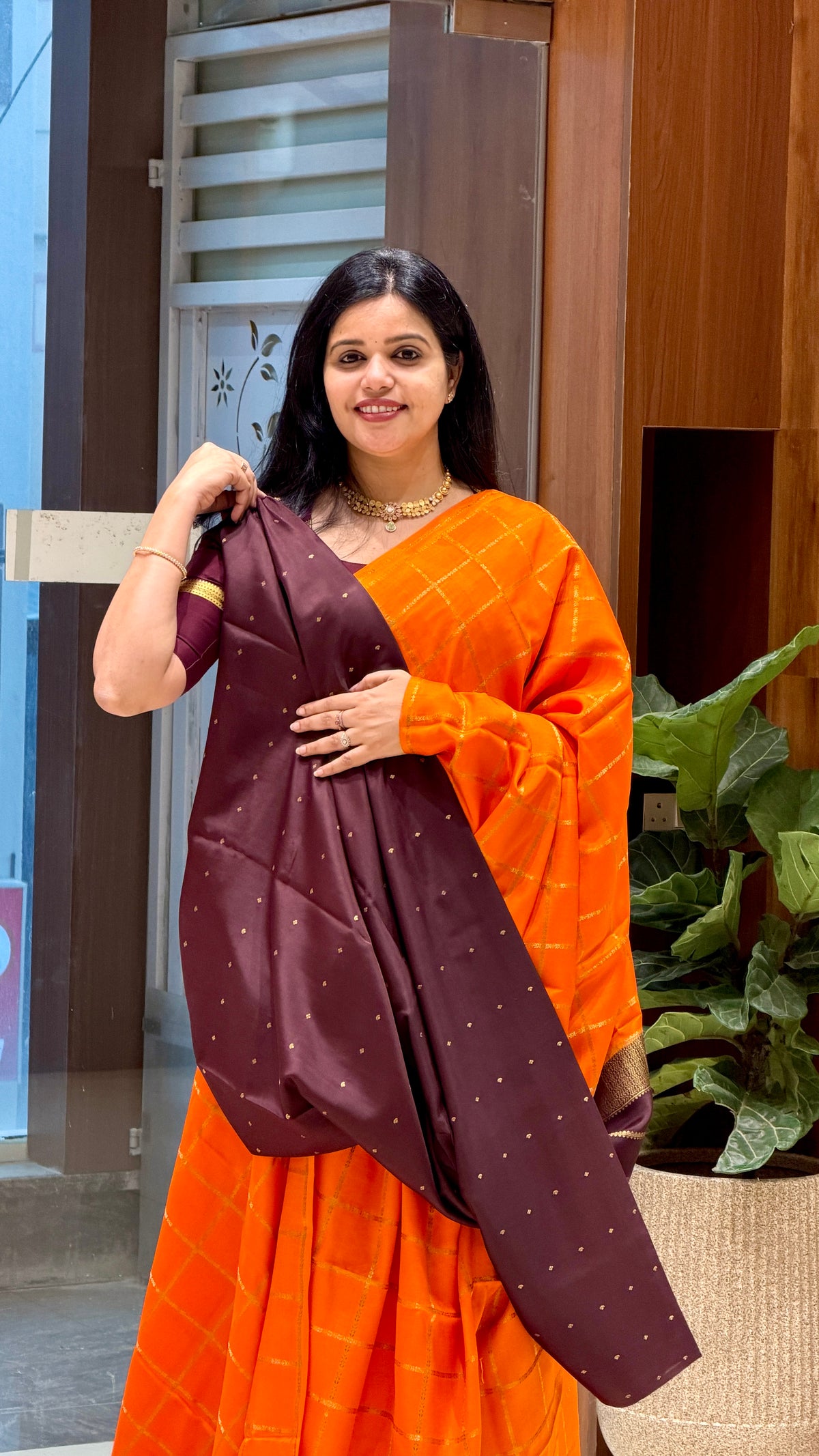 PURE MYSORE CREPE PSM516-ORANGE