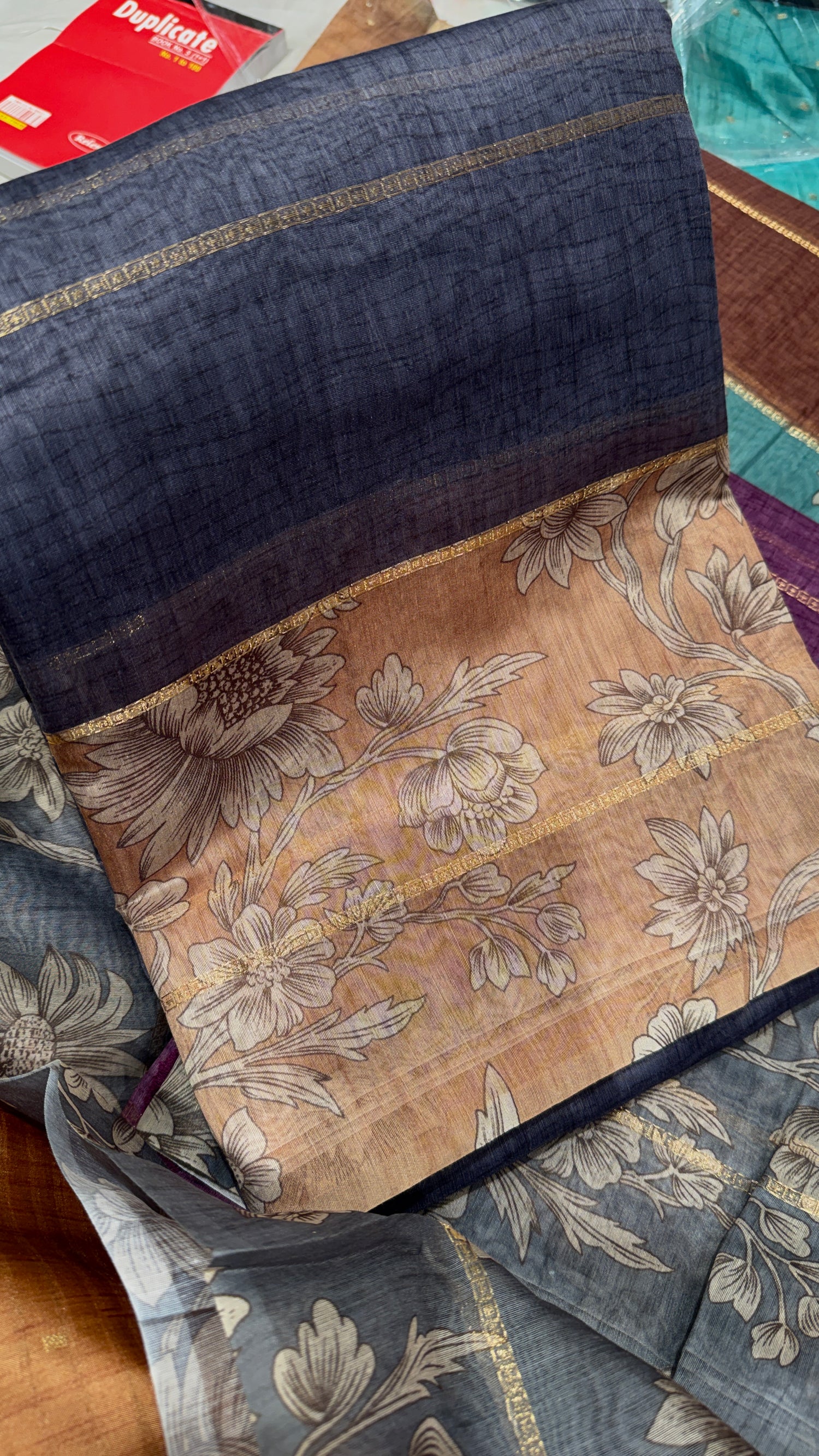 Chanderi silk cotton-GREY