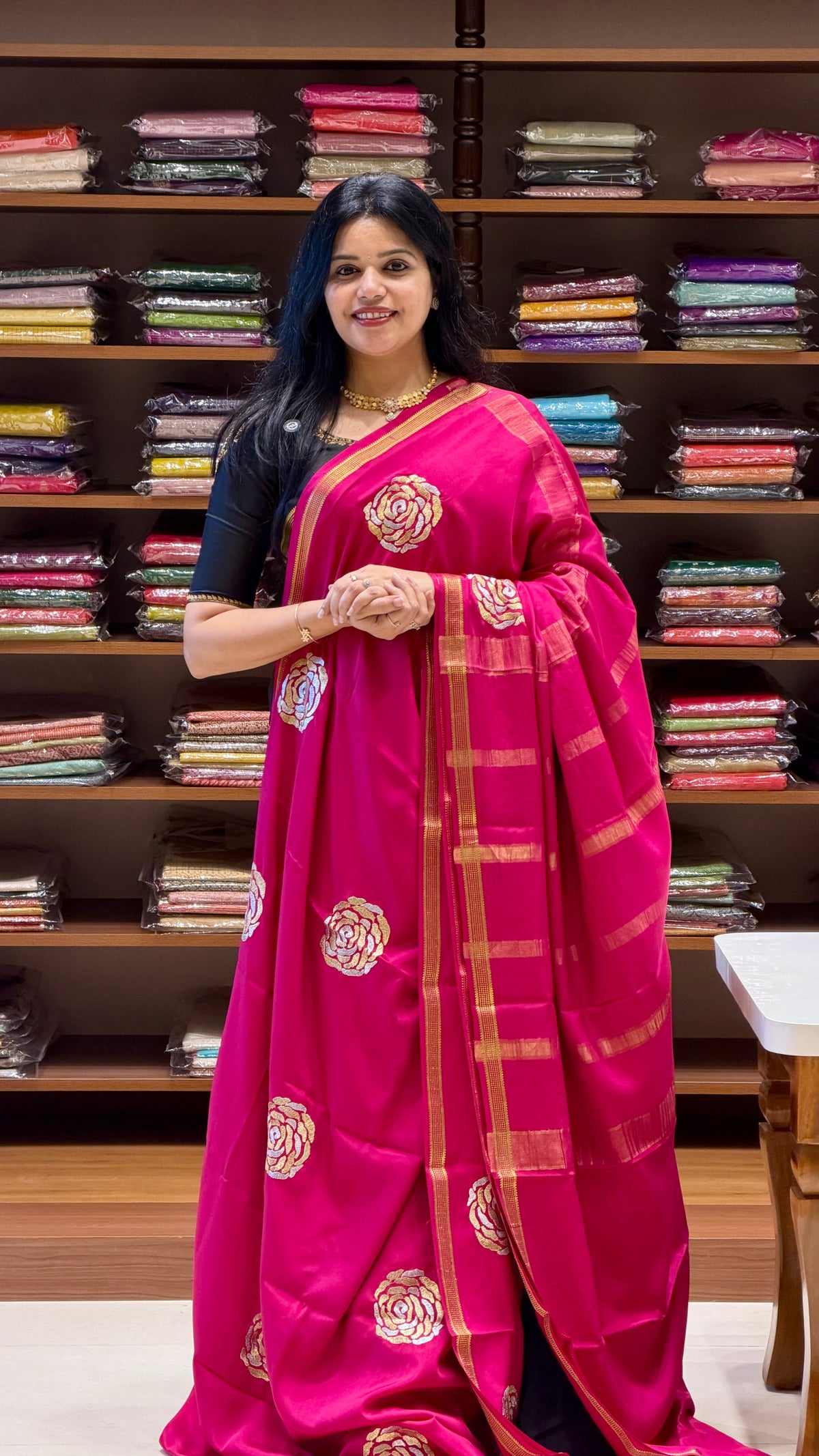 PURE MYSORE CREPE  PSH108-PINK