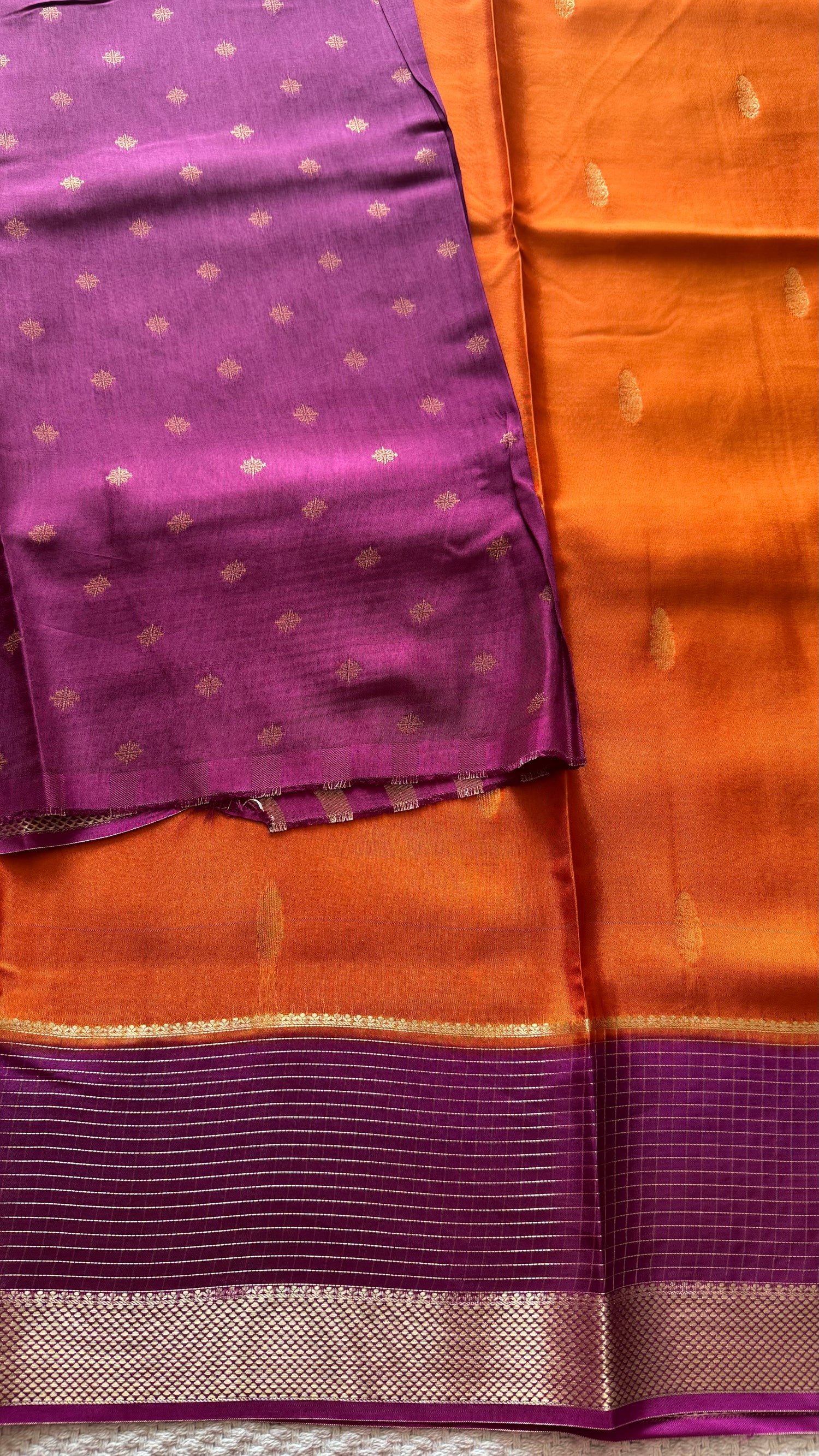 MYSORE CREPE SILK SAREE SUV5601-ORANGE