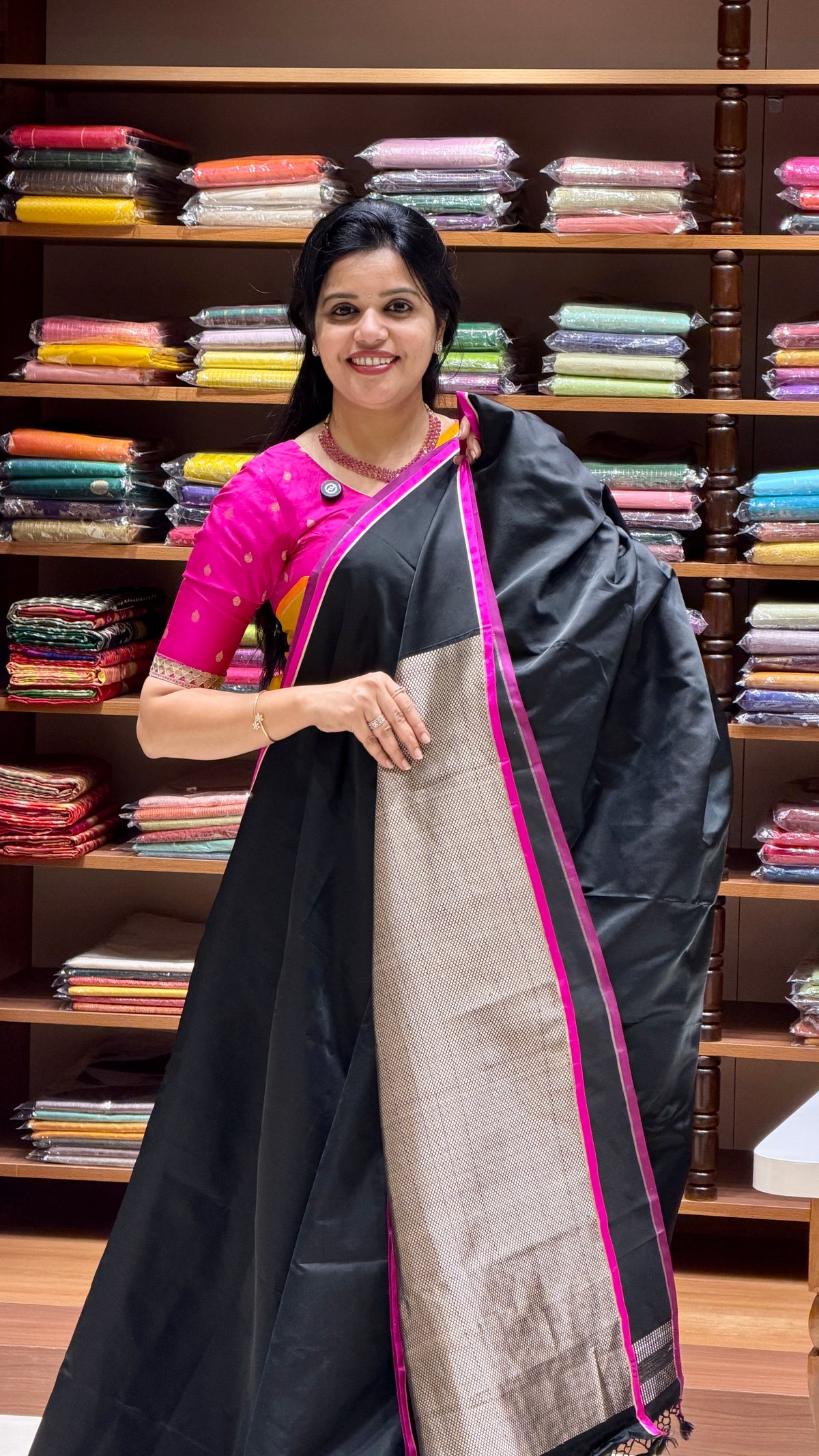 PURE MASHROO SATIN SILK PSJV352-BLACK