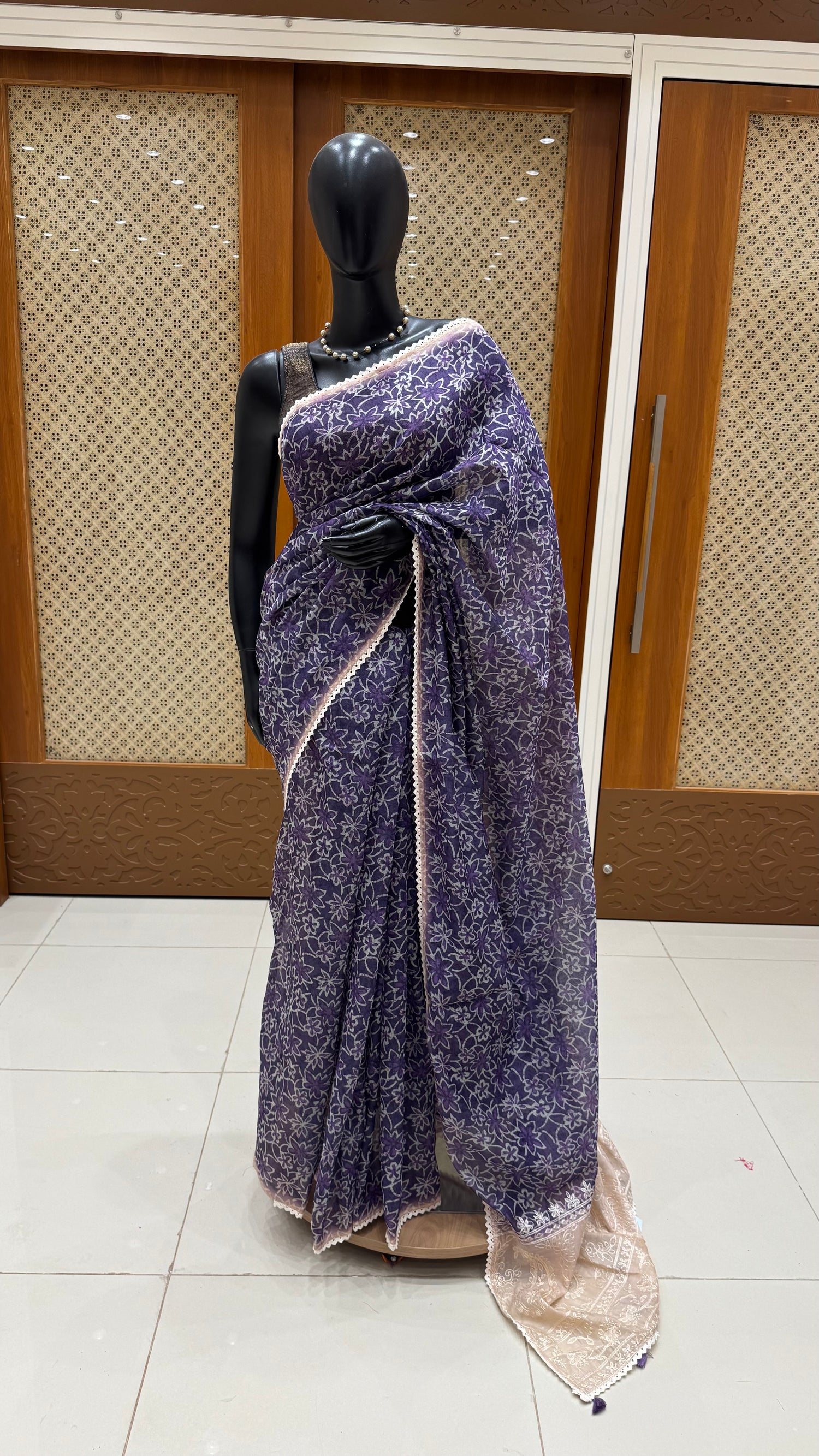 VISCOSE TUSSER SILK SUV4981-BLUE