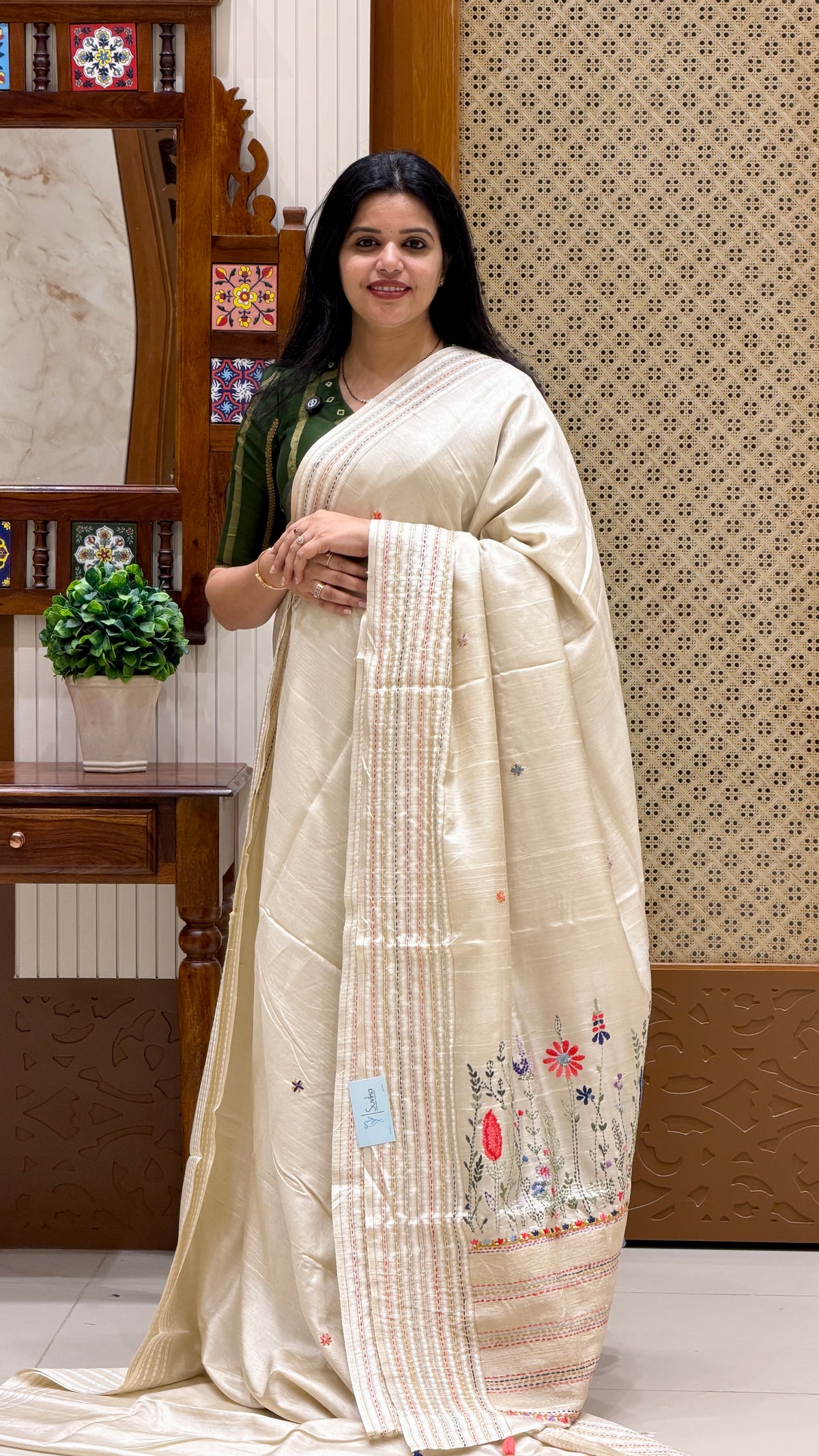 TUSSER SILK SUV4787-OFFWHITE