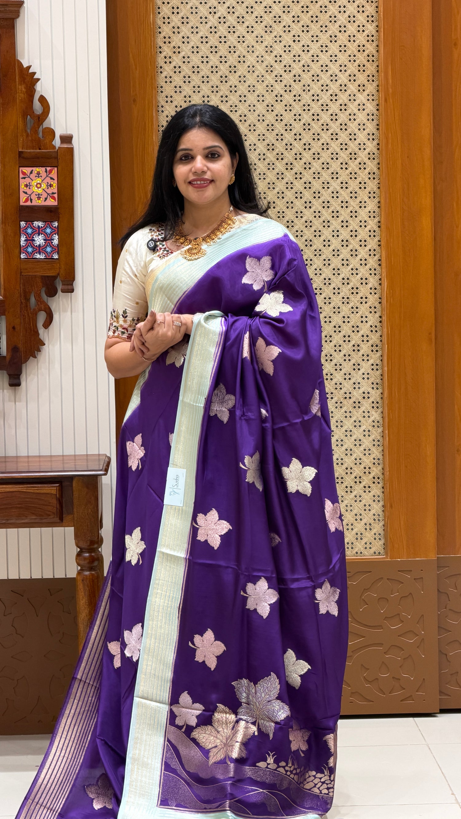 BANARASI CREPE SILK SUV4852-GRAPE WITH SEABLUE