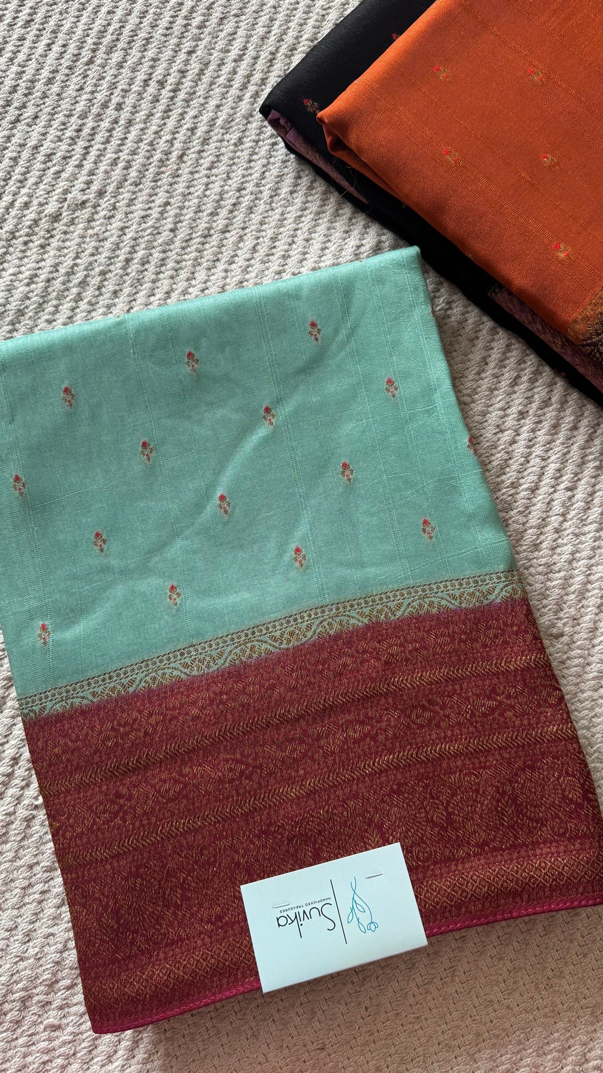 CREPE SILK SUV5679-SEAGREEN WITH PINK