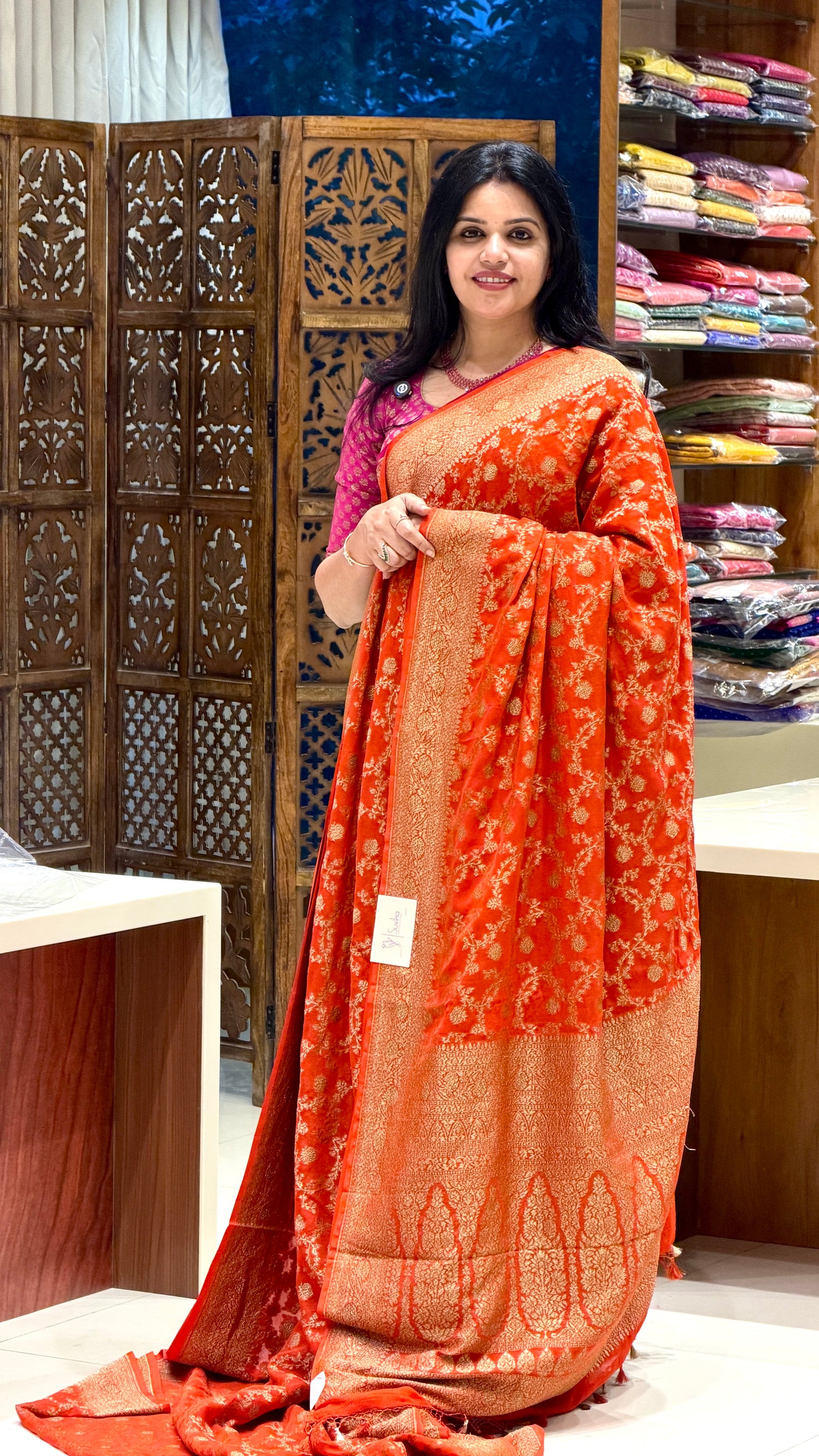 PURE BANARASI GEORGETTE PSGM439-ORANGE