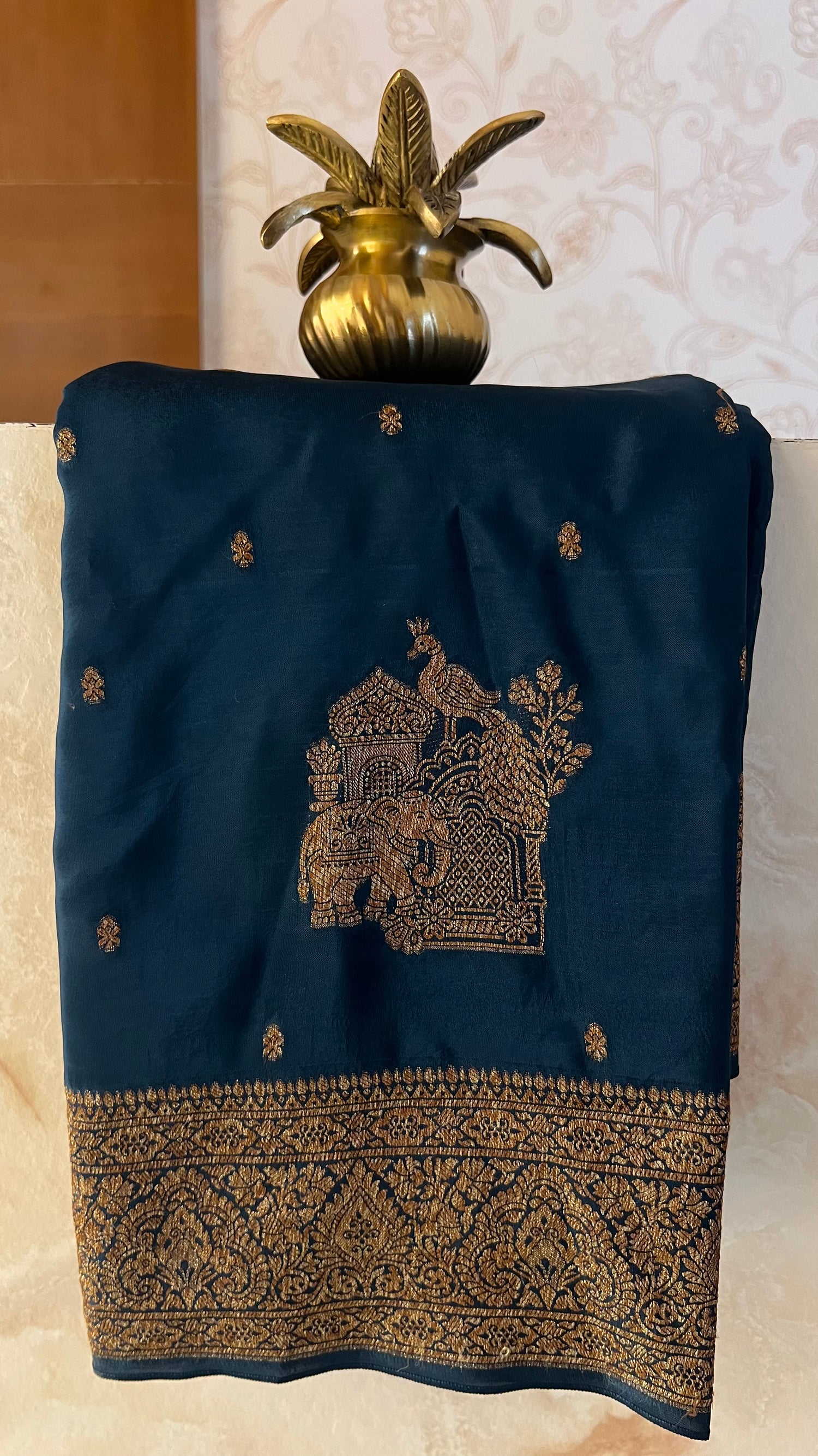 CRPE SILK SAREE SUV5651-SAPHIREBLUE