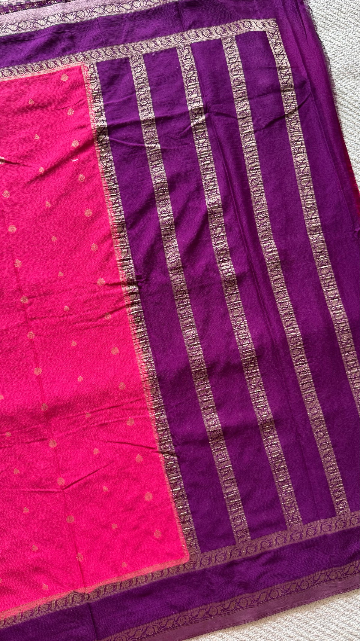 CREPE SILK SUV5740-PINK WITH PURPLE