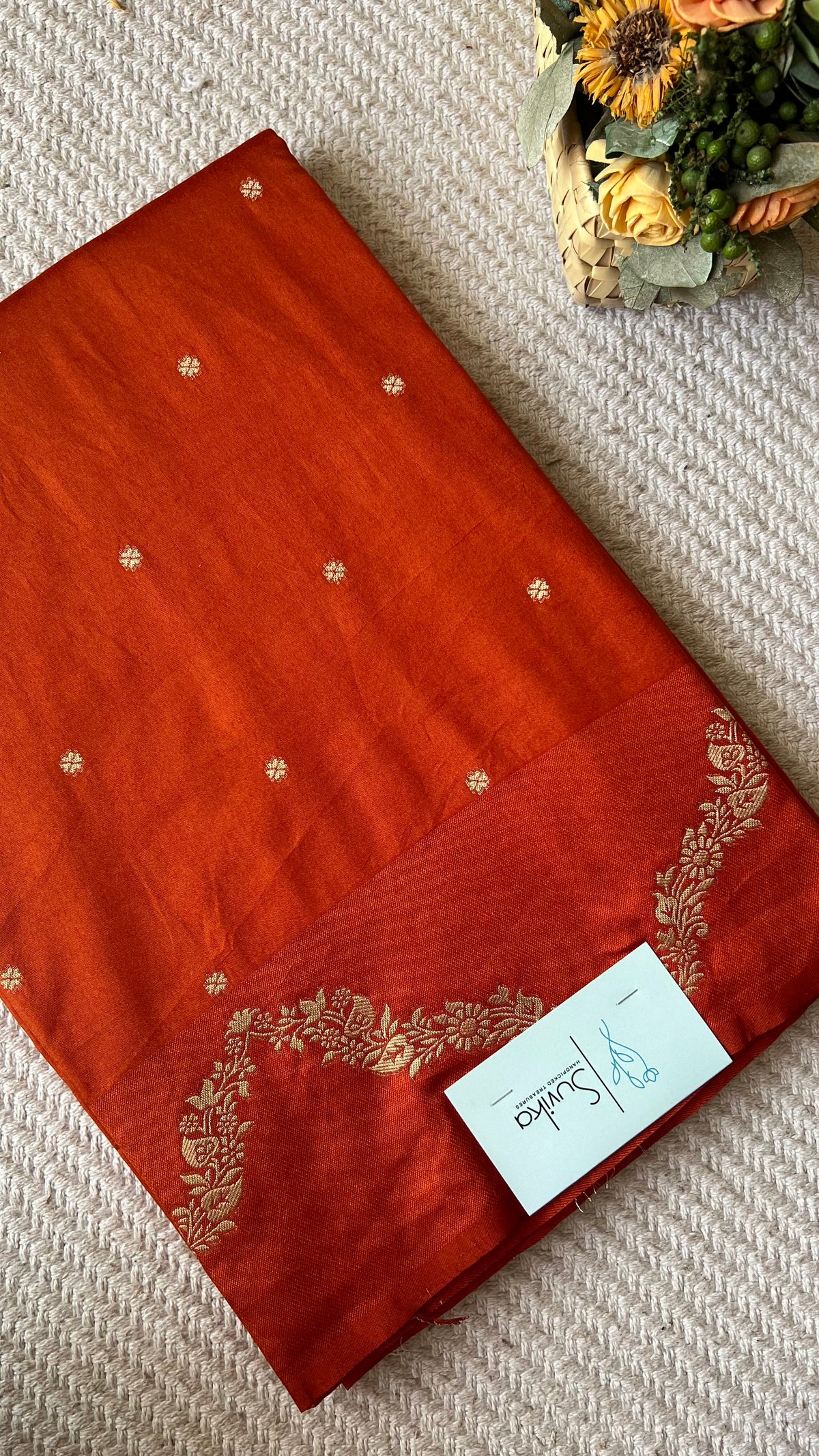 Crepe silk saree SUV5836-RUST