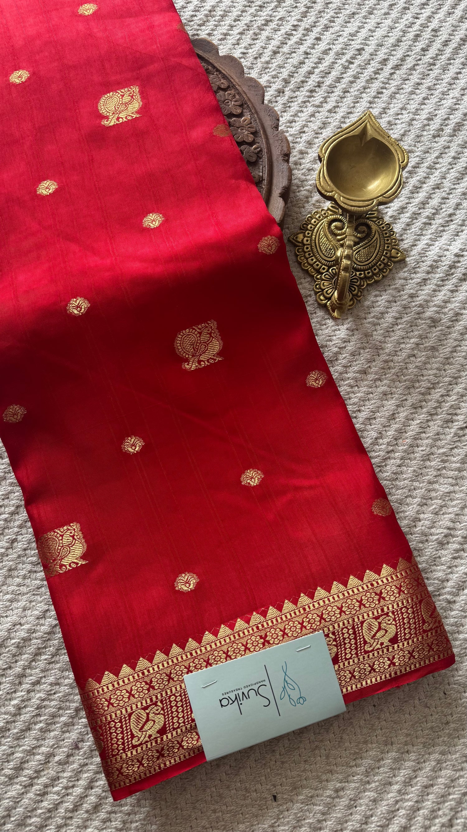 SEMI MYSORE CREPE SILK SAREE SUV5469-RED