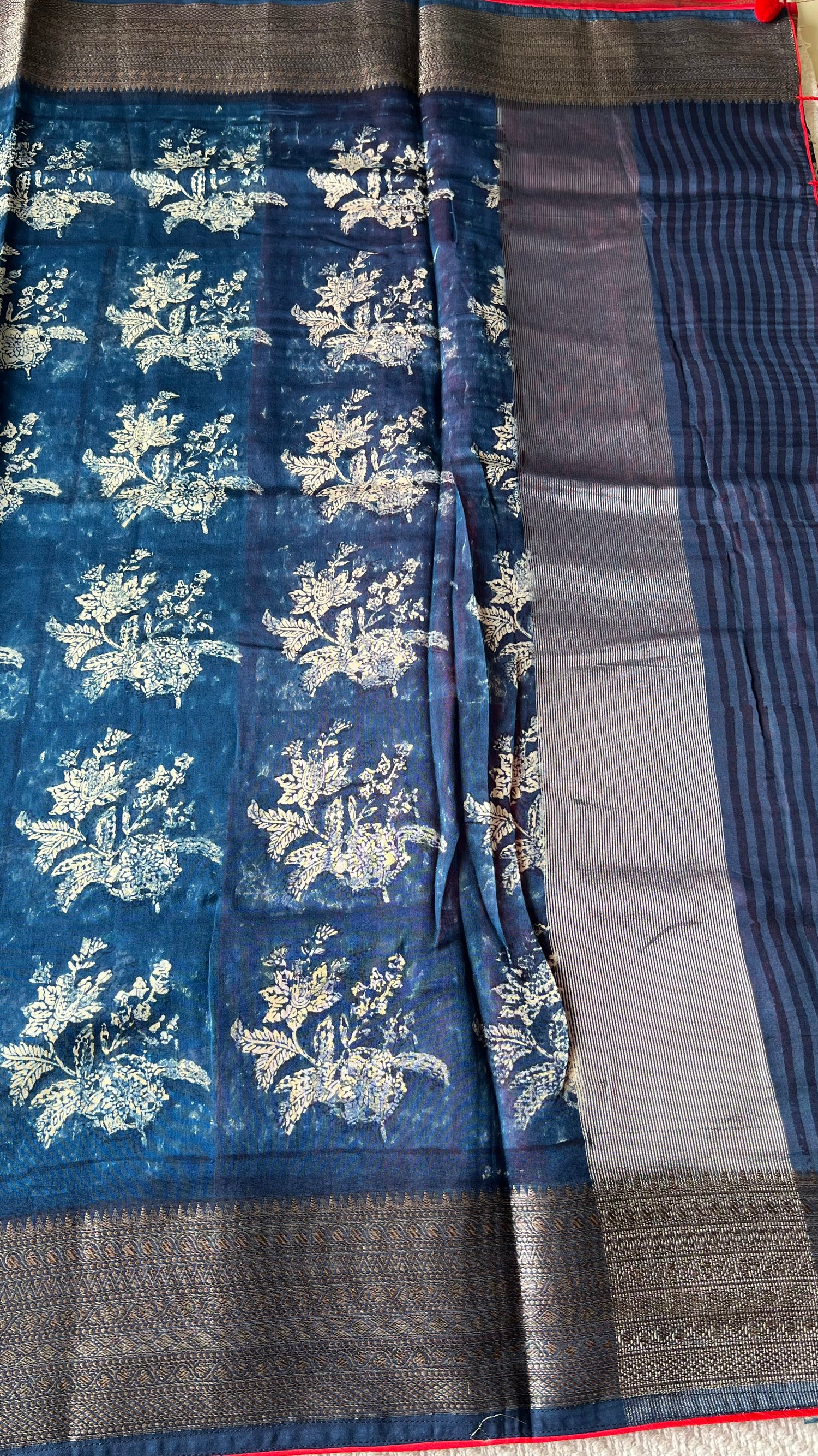 PURE CHANDERI SILK COTTON SUV5191-BLUE