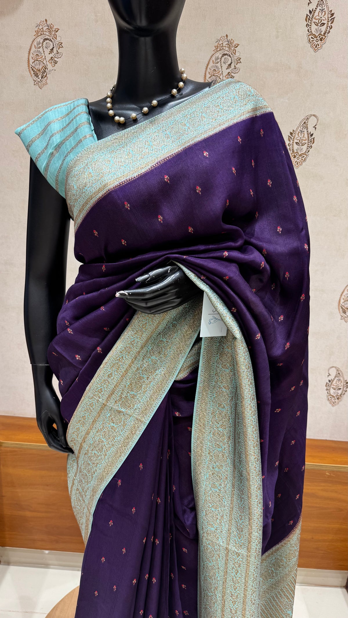 CREPE SILK SUV5679-PURPLE WITH SEAGREEN