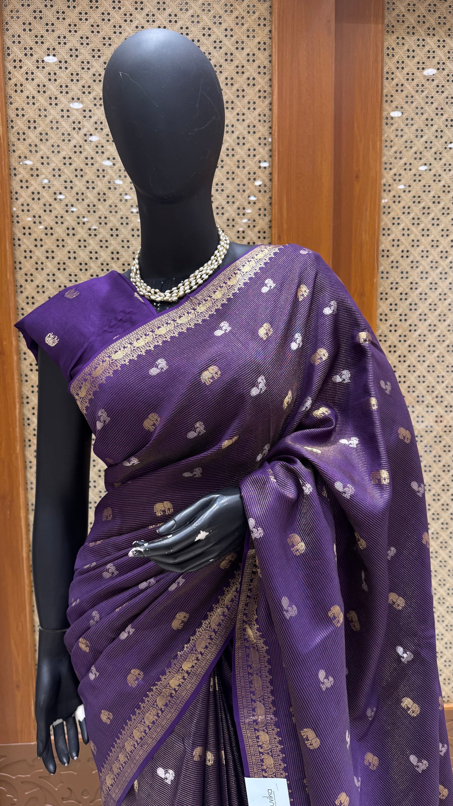 DOLA CREPE SAREE SUV5628-PURPLE