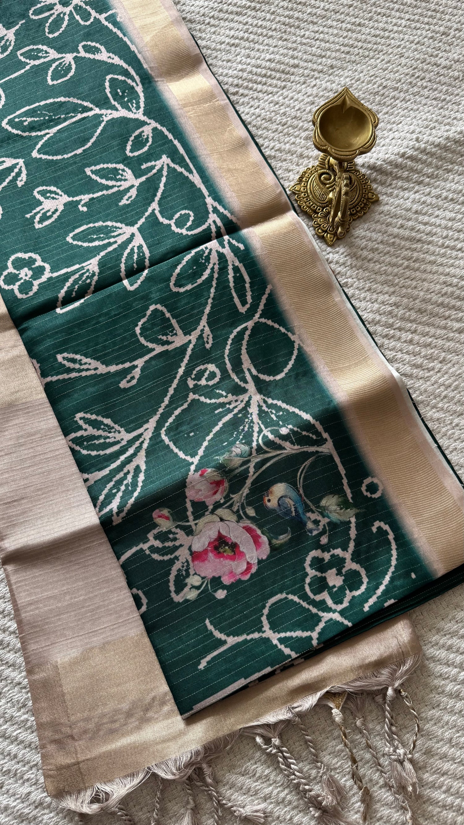 TUSSER SILK SUV5298-BOTTLEGREEN