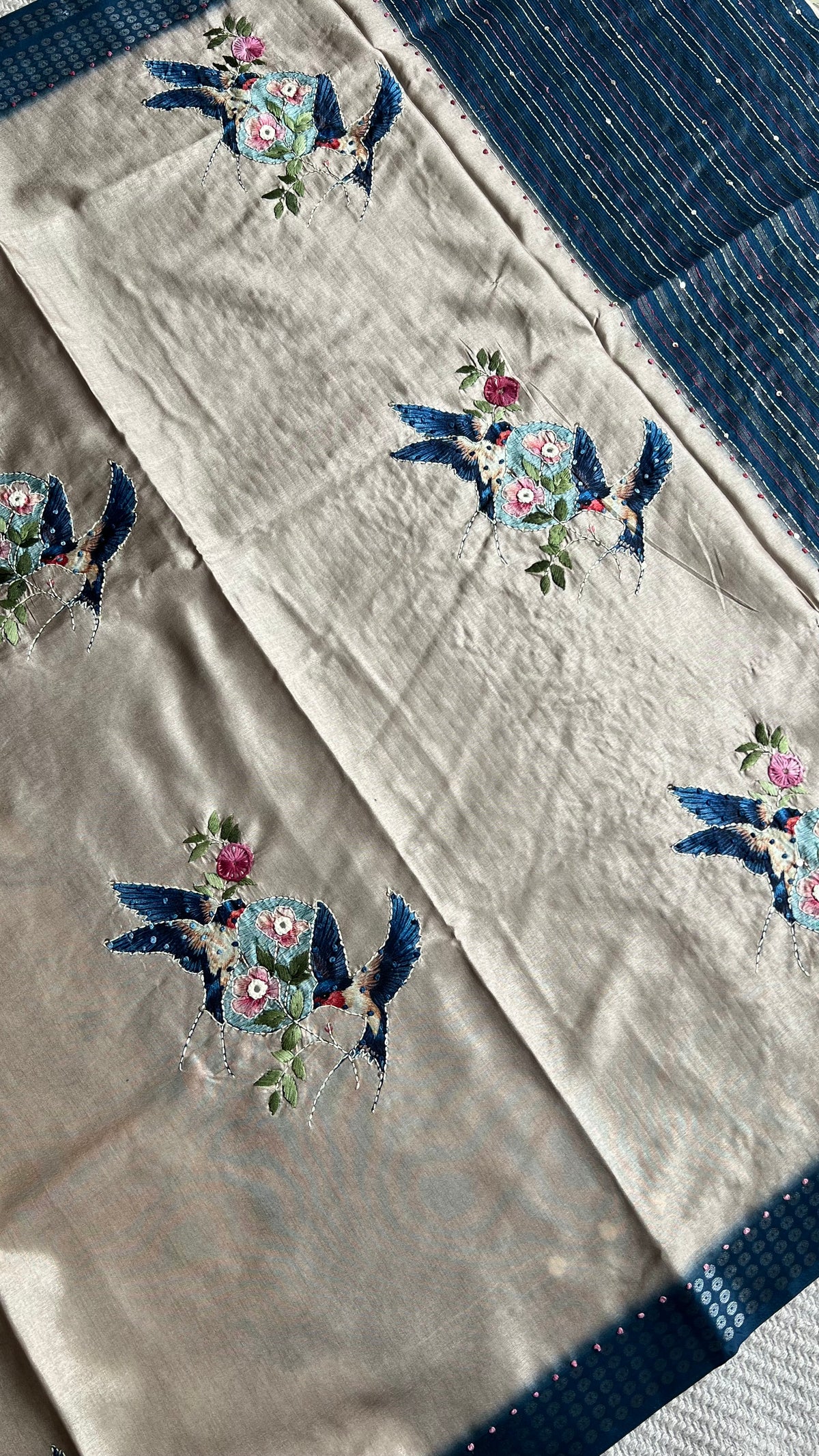 TUSSER SILK SUV5545-BLUE