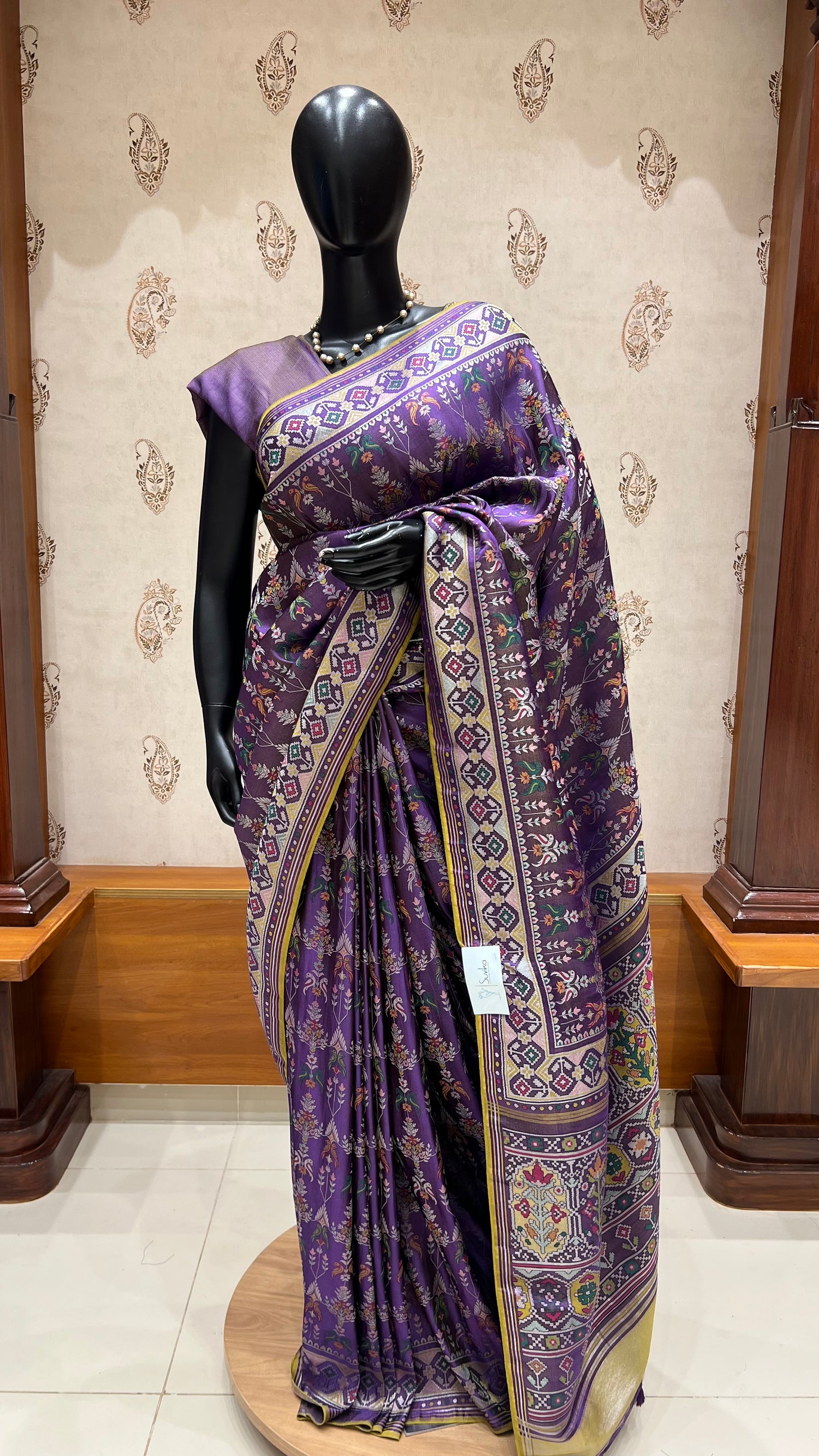 SATIN CREPE SAREE SUV5465-PURPLE