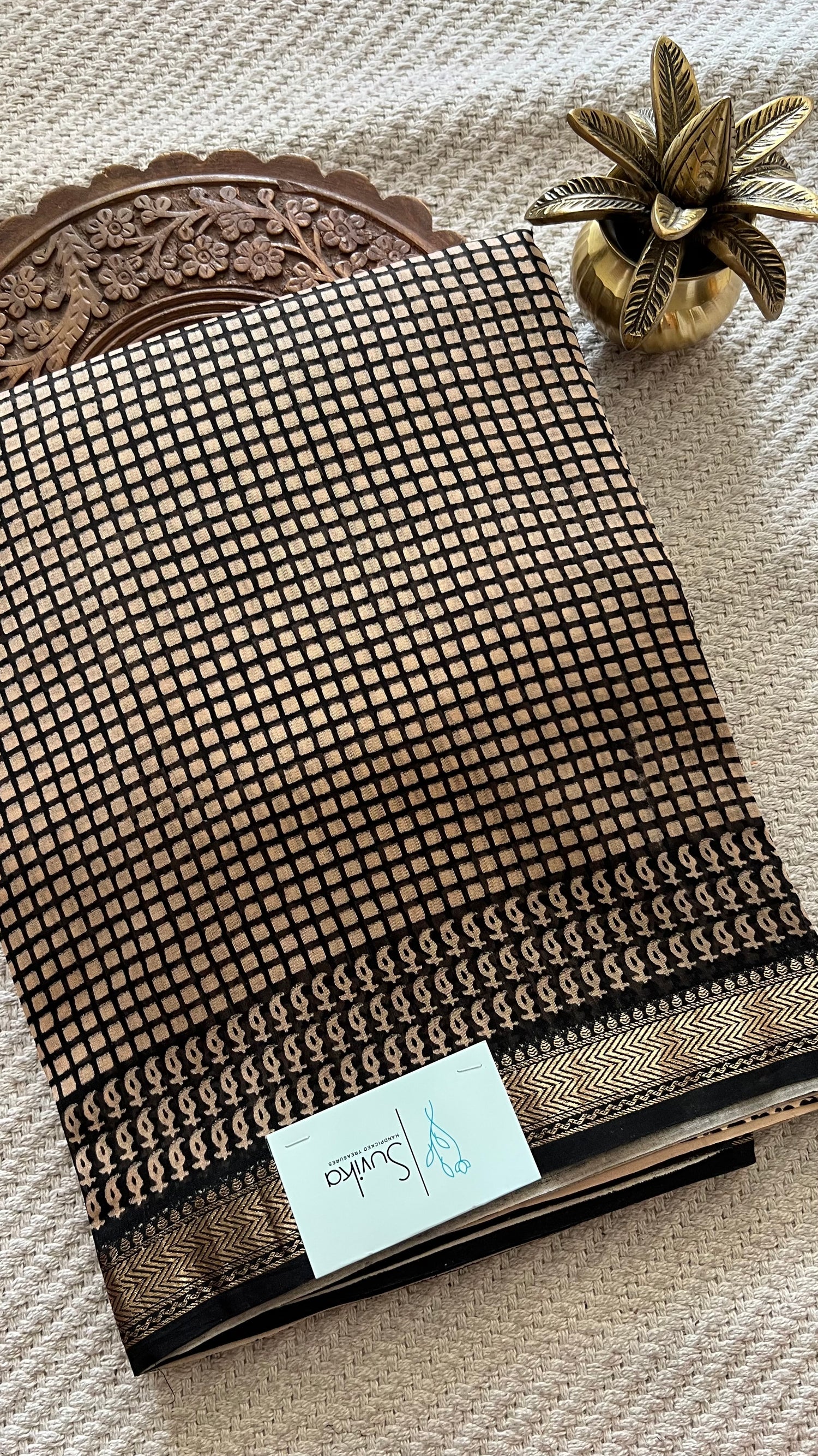CHANDERI SILK COTTON SUV5023-CHIKKU