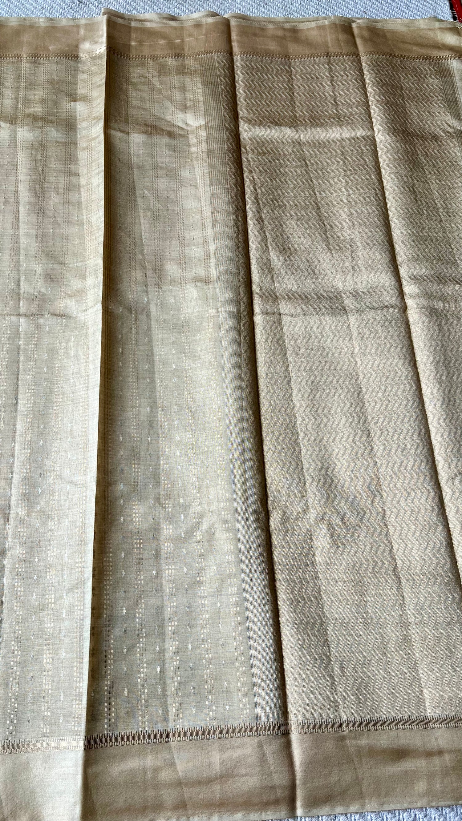VISCOSE TUSSER SAREE SUV5590-CHIKKU