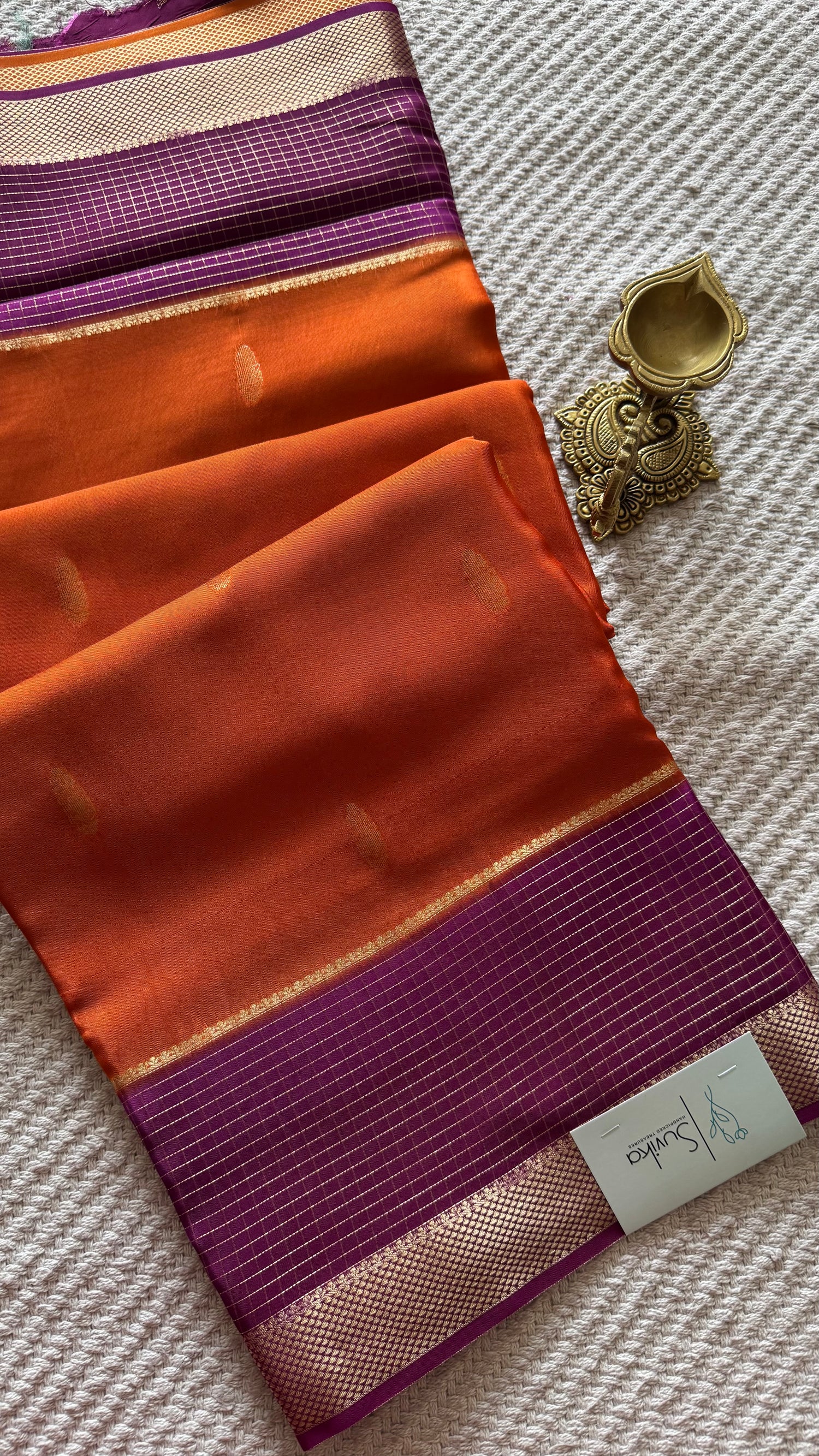 MYSORE CREPE SILK SAREE SUV5601-ORANGE
