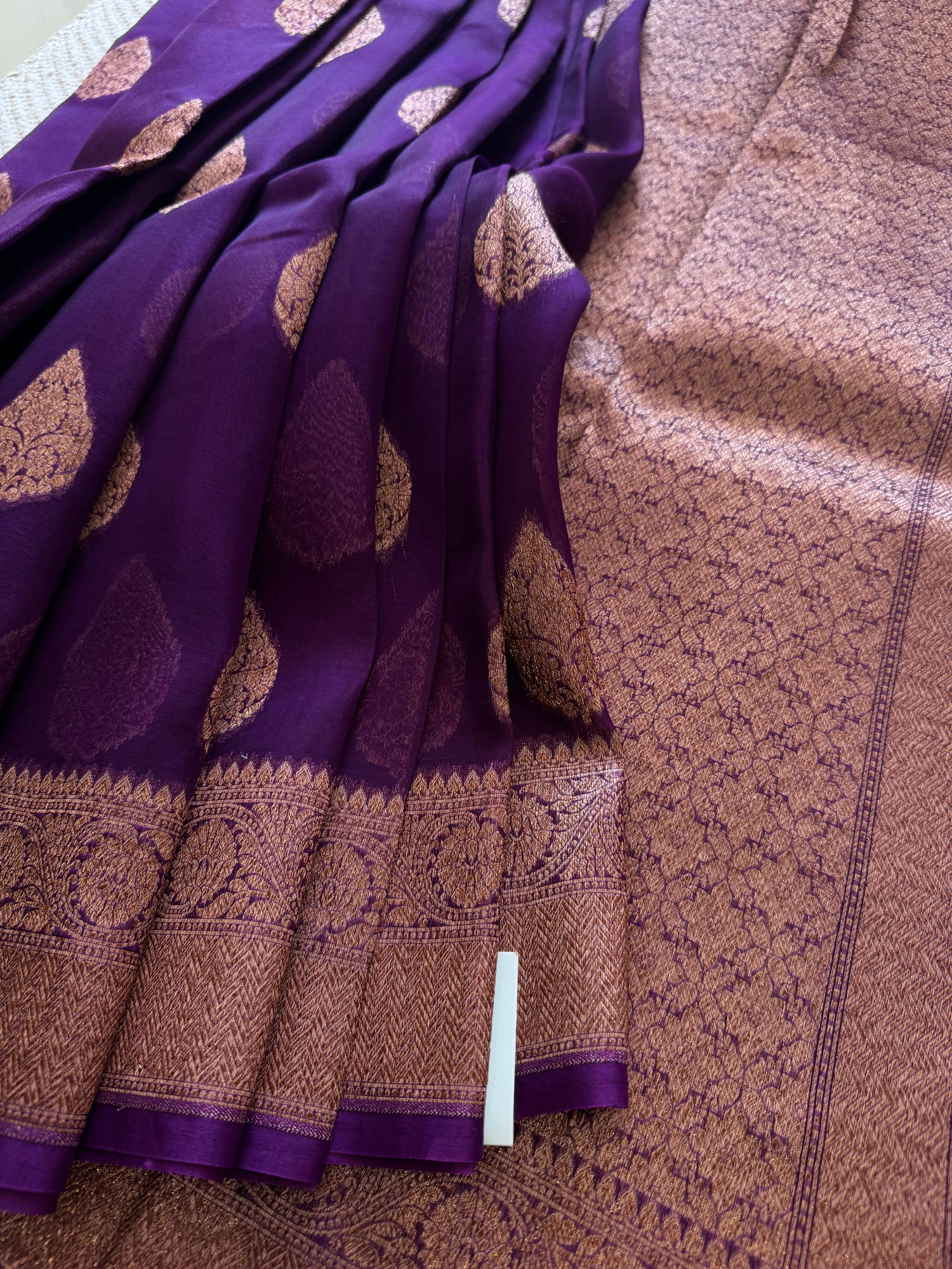 PSUV103-PURPLE PURE KORA SILK SAREE