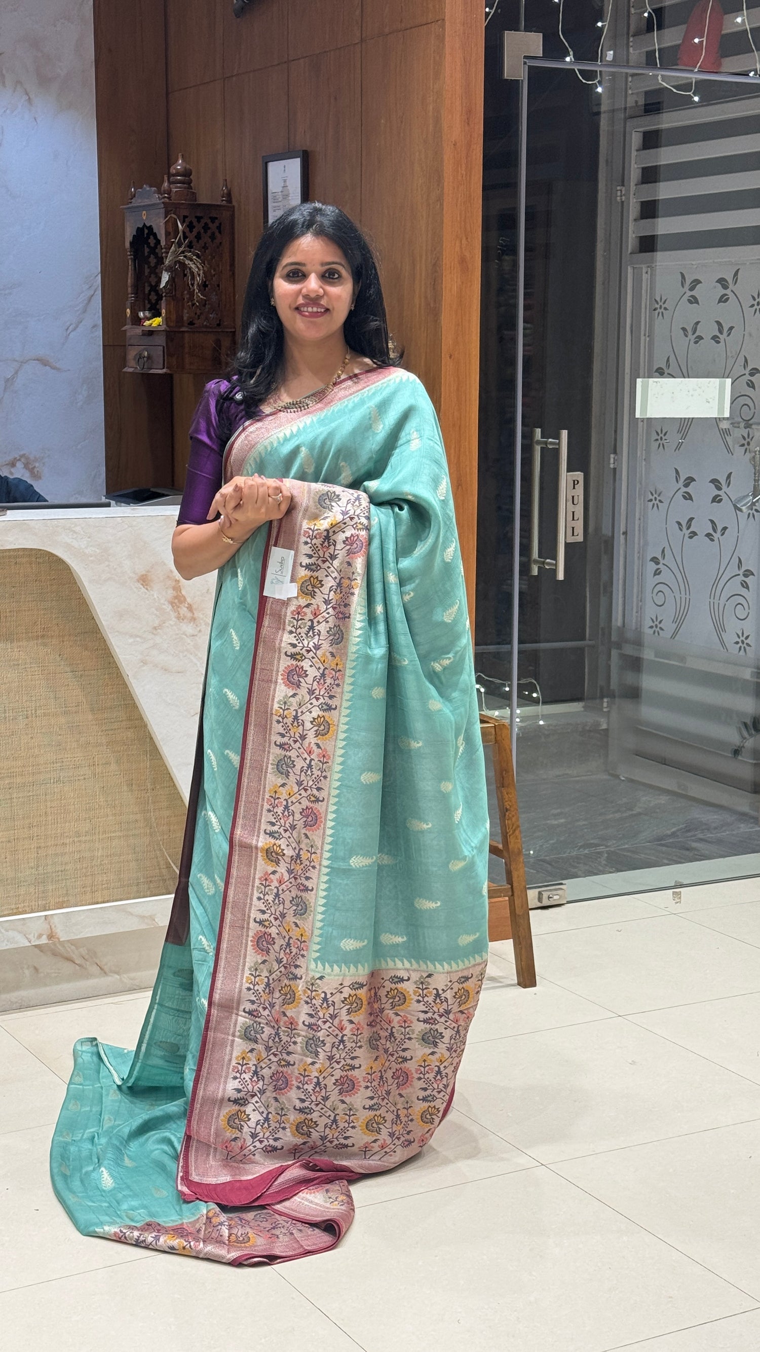 SUV3823-SEAGREEN  TUSSER GEORGETTE 01