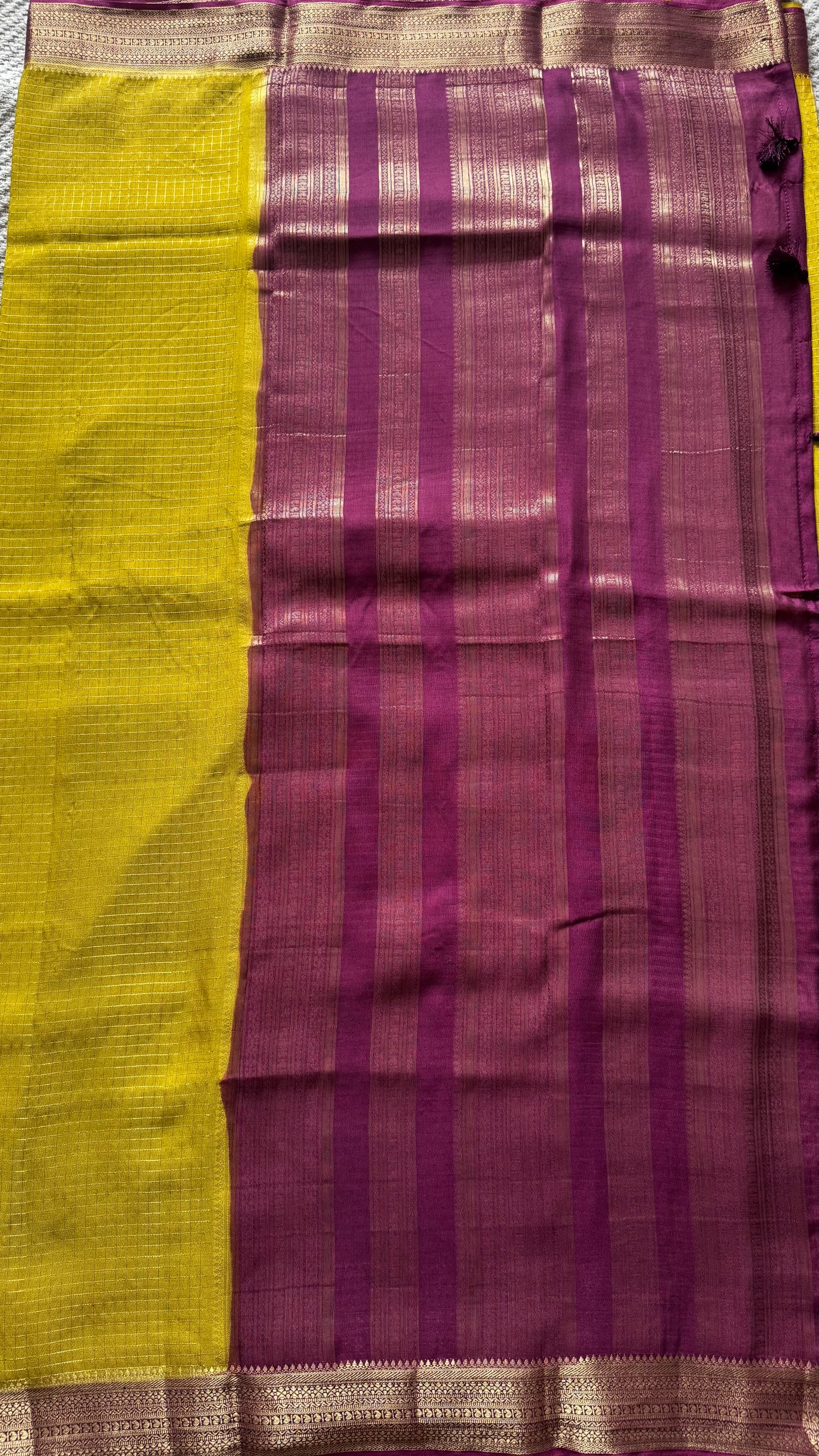 CREPE SILK SAREE SUV5477-MINTYELLOW