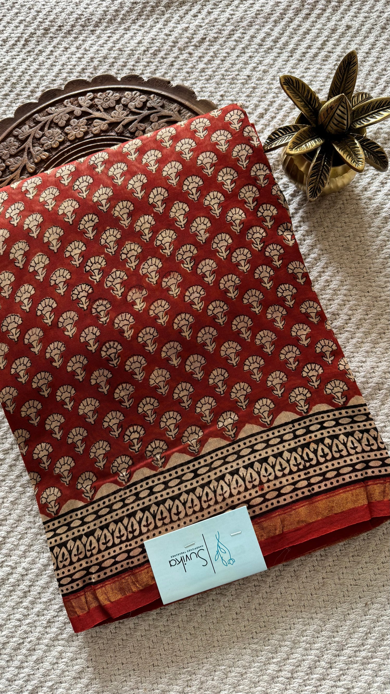PURE CHANDERI SILK COTTON SUV4915-RUST