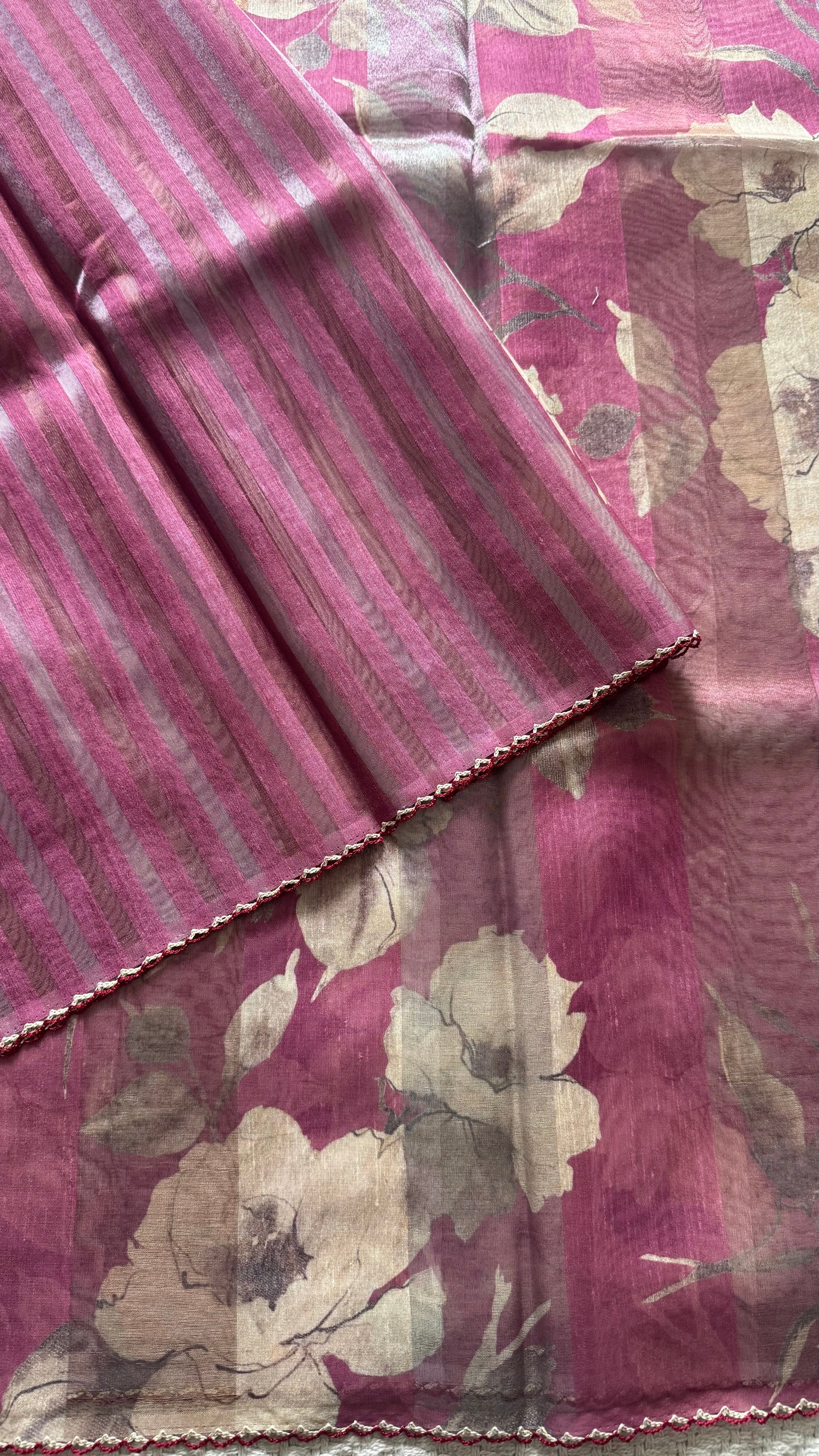 ORGANZA SAREE SUV5513-ONIONPINK