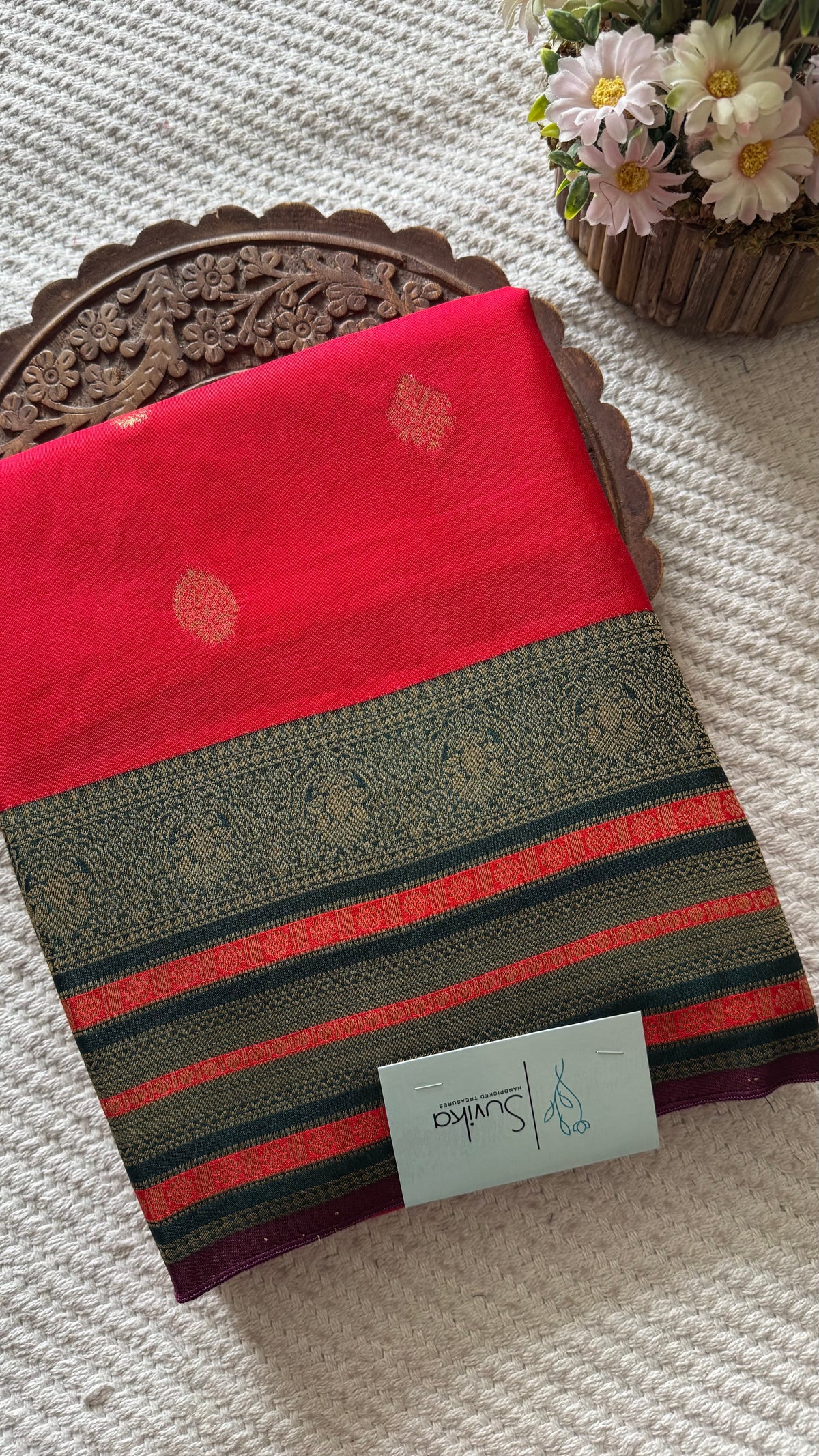 KANCHI CRAPE SUV5606-RED WITH PURPLE